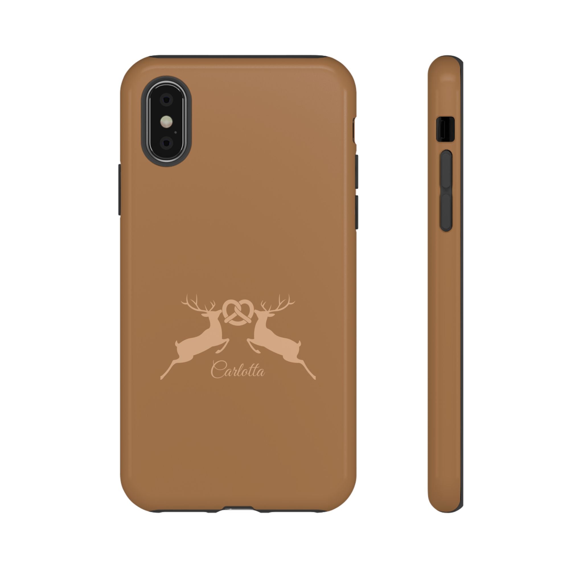 HIRSCH COGNAC– Personalisierte Handyhülle mit Dual-Layer-Schutz