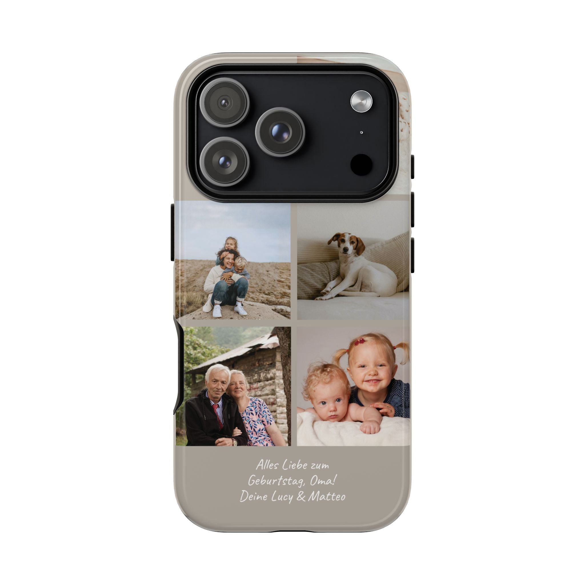 BEIGE COLLAGE – Personalisierte Foto Handyhülle mit Dual-Layer-Schutz
