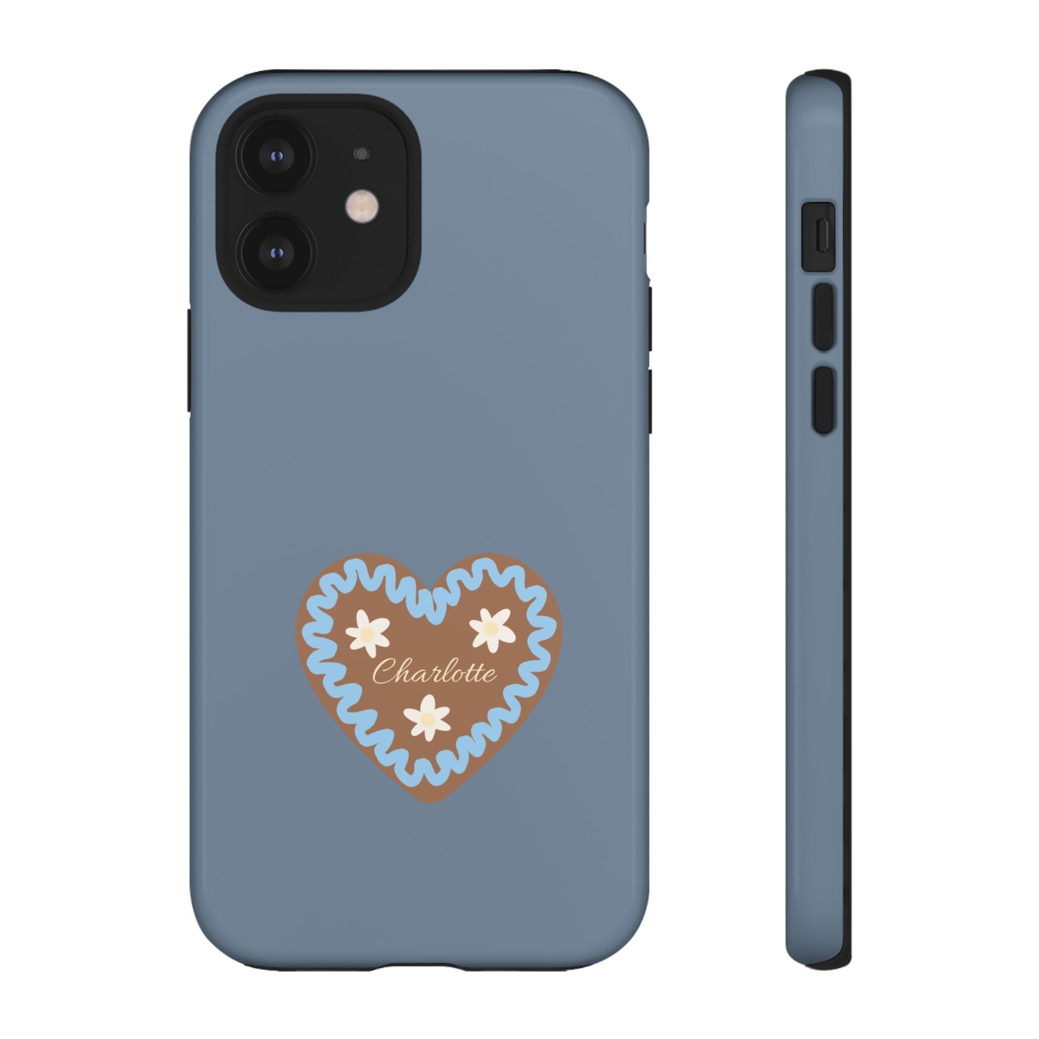 WIESNHERZ TAUBENBLAU – Personalisierte Handyhülle mit Dual-Layer-Schutz