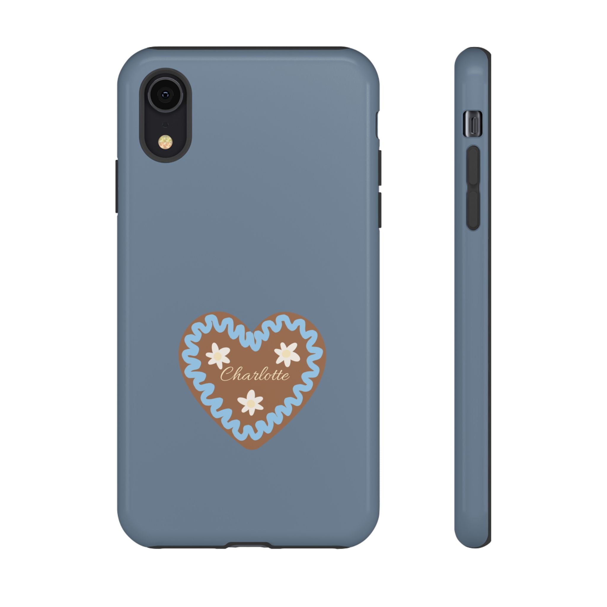 WIESNHERZ TAUBENBLAU – Personalisierte Handyhülle mit Dual-Layer-Schutz