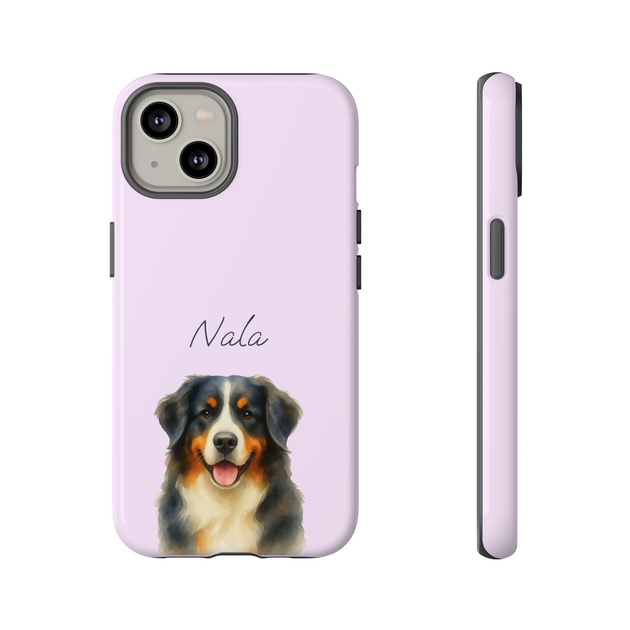 Pet Aquarell Lavendel – Personalisierte Handyhülle mit Dual-Layer-Schutz