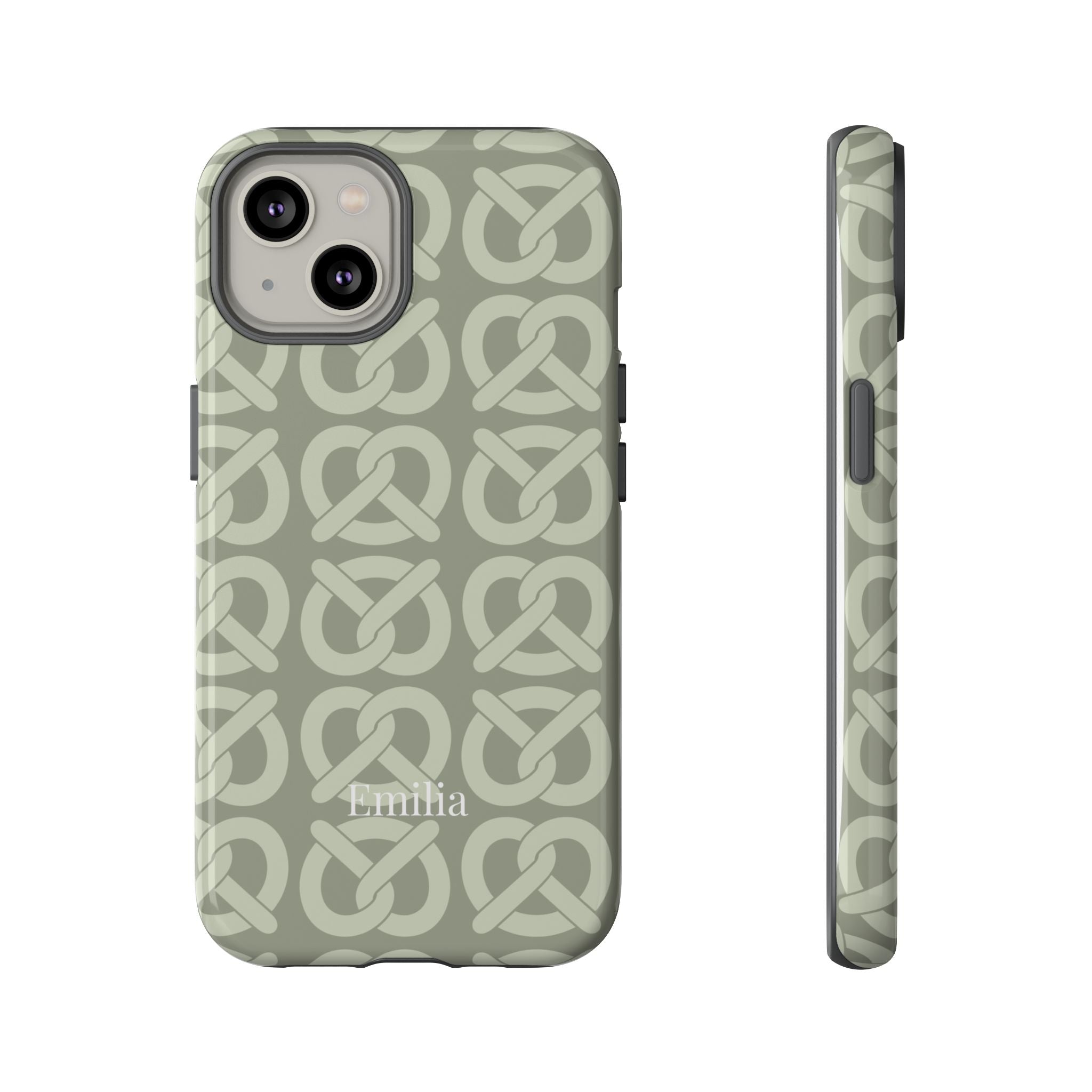 BREZN MONOGRAMM SALBEI – Personalisierte Handyhülle mit Dual-Layer-Schutz