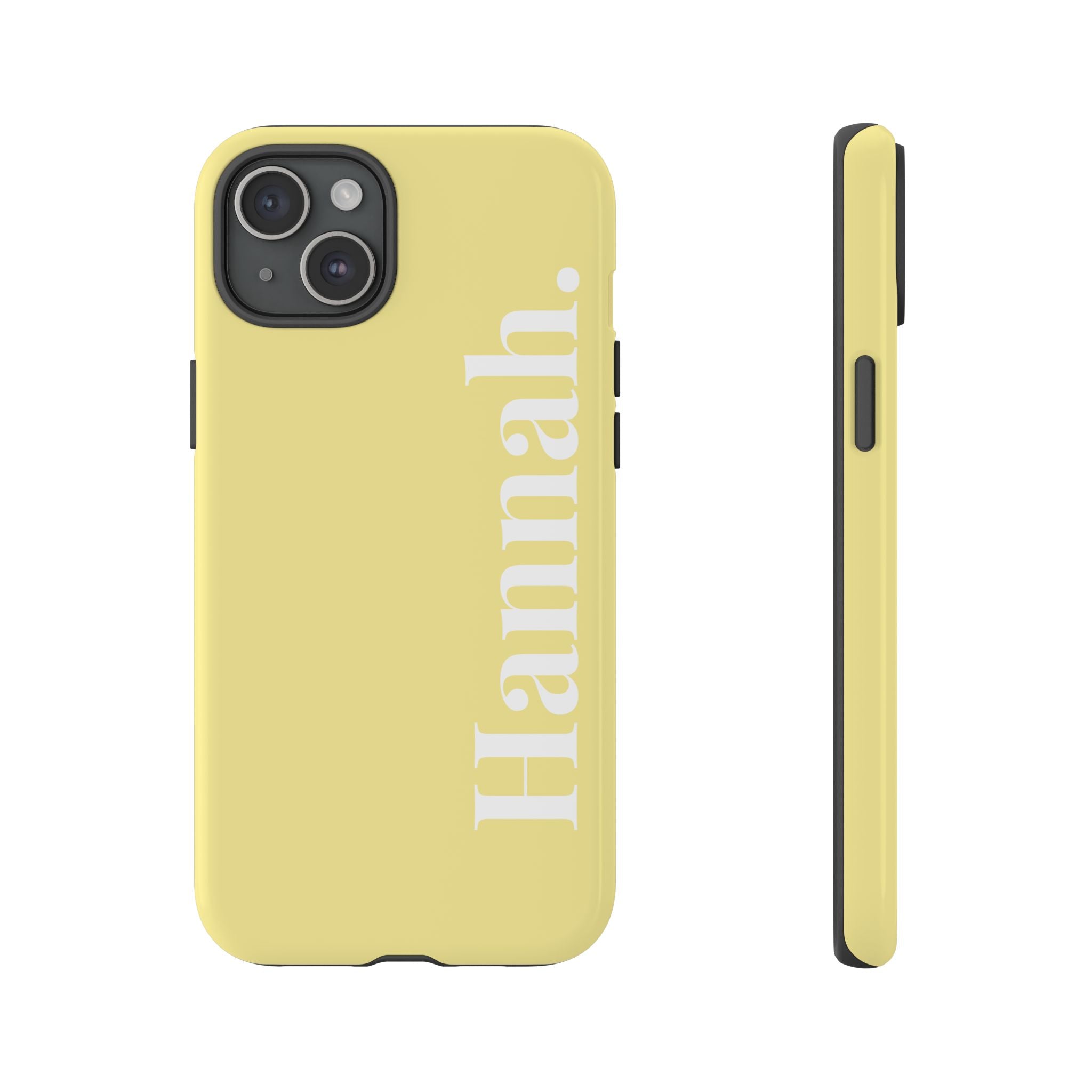 CITRUS YELLOW BOLD NAME – Personalisierte Handyhülle mit Dual-Layer-Schutz