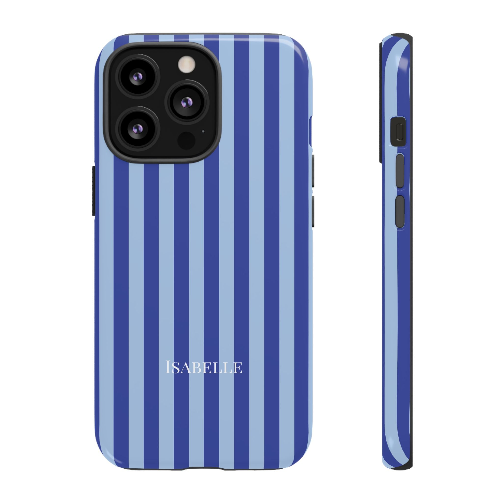 OCEAN BLUE STRIPES – Personalisierte Handyhülle mit Dual-Layer-Schutz