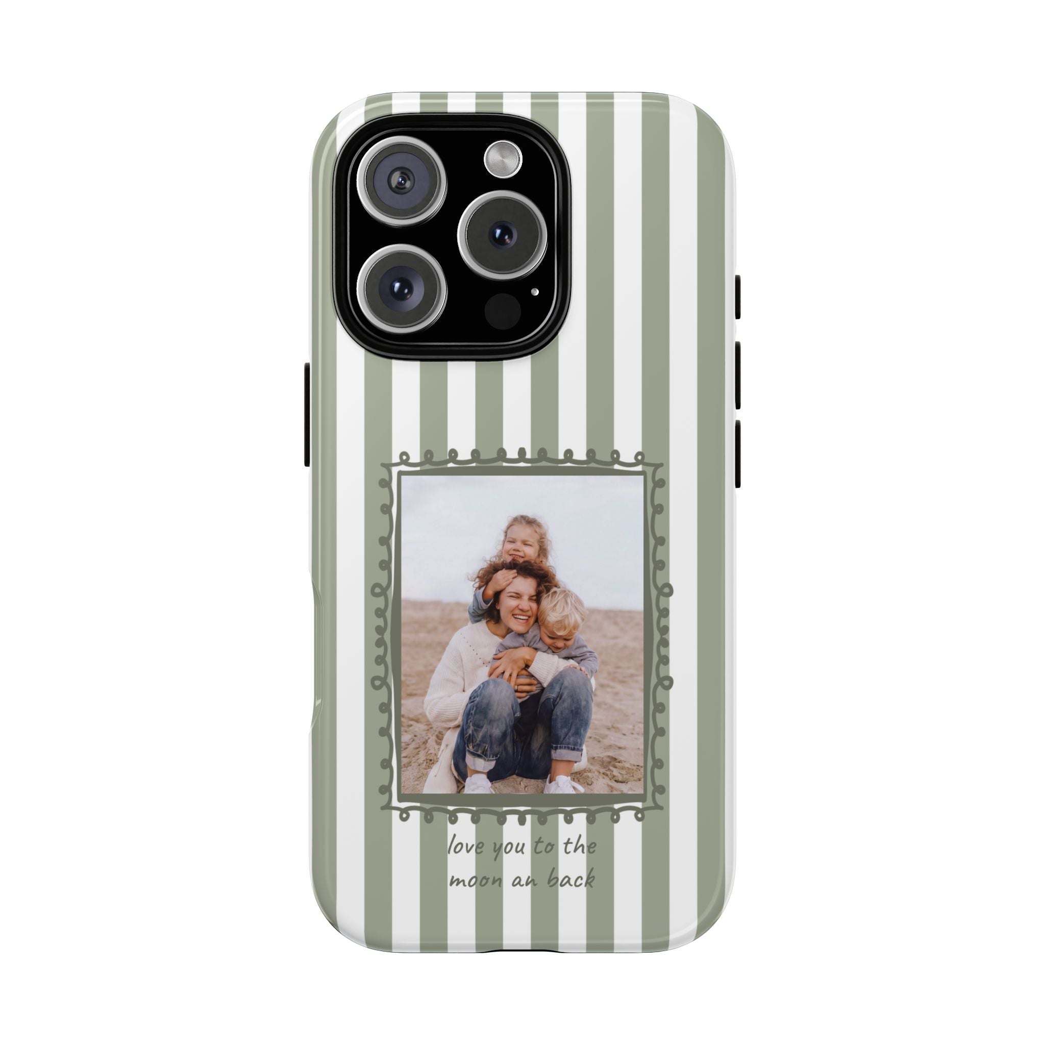 SALBEI STRIPES PHOTO FRAME – Personalisierte Foto Handyhülle mit Dual-Layer-Schutz