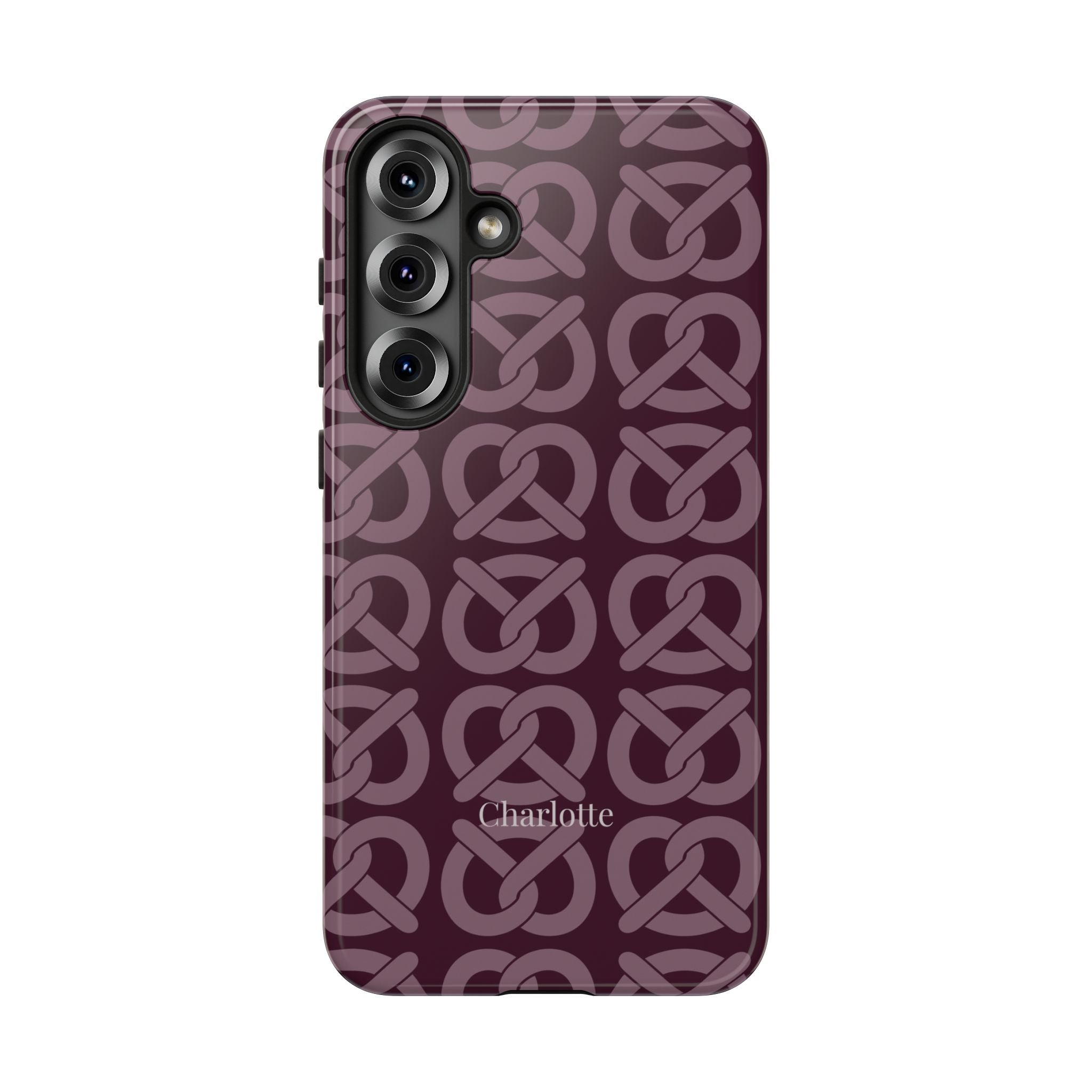 BREZN MONOGRAMM AUBERGINE – Personalisierte Handyhülle mit Dual-Layer-Schutz