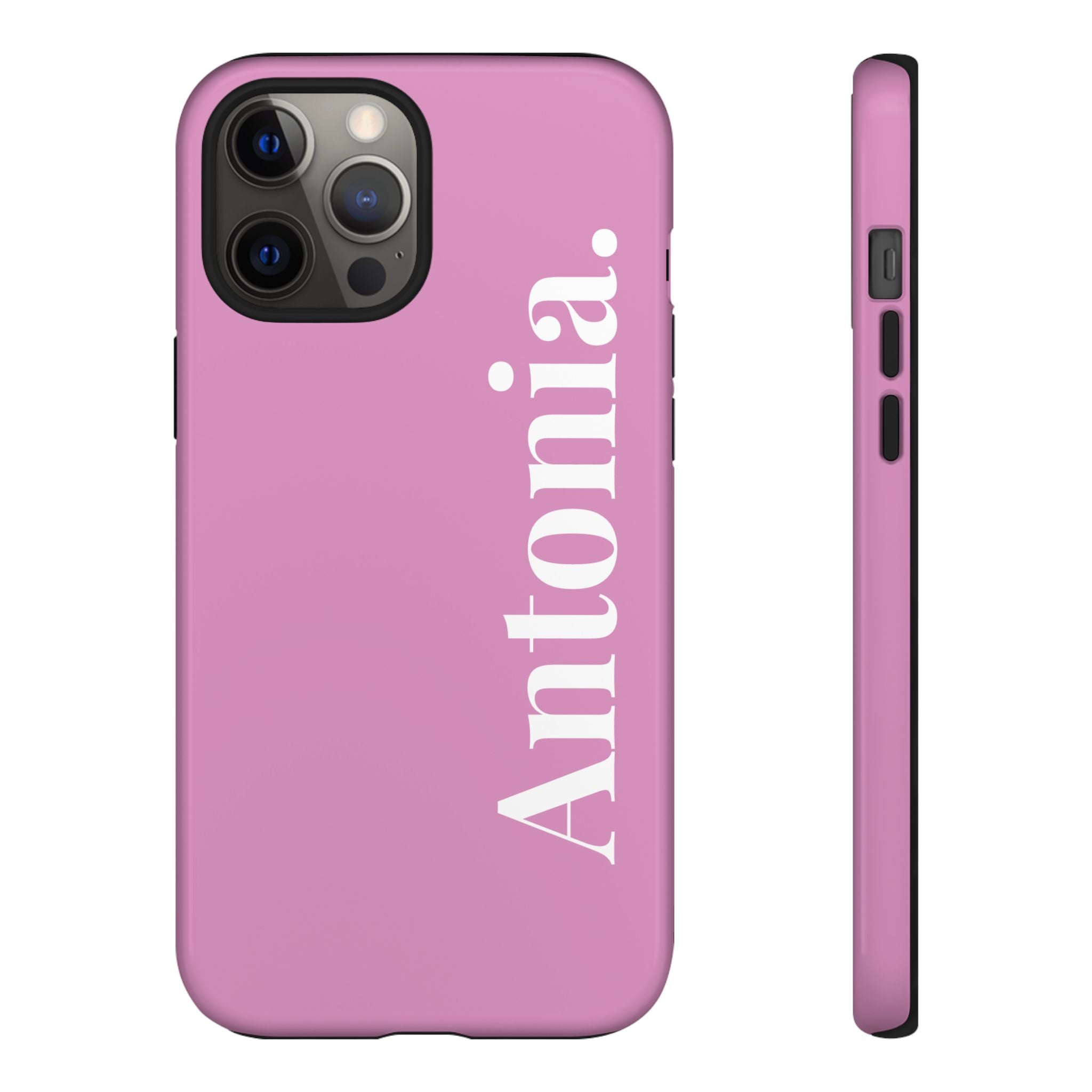 PINK BOLD NAME – Personalisierte Handyhülle mit Dual-Layer-Schutz