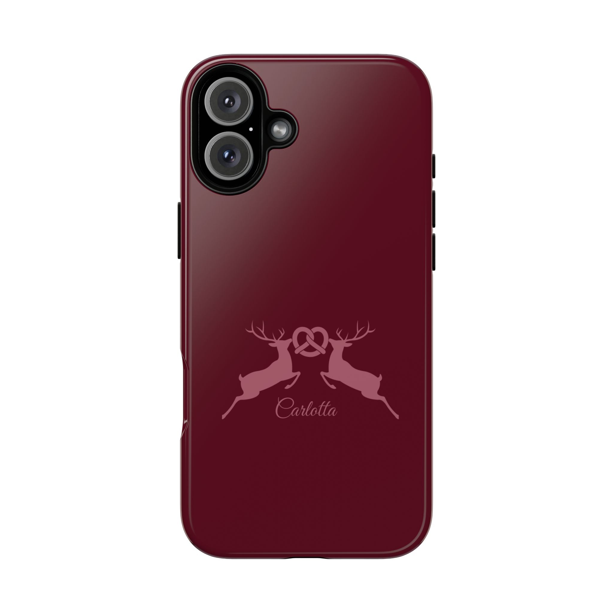 HIRSCH BORDEAUX – Personalisierte Handyhülle mit Dual-Layer-Schutz