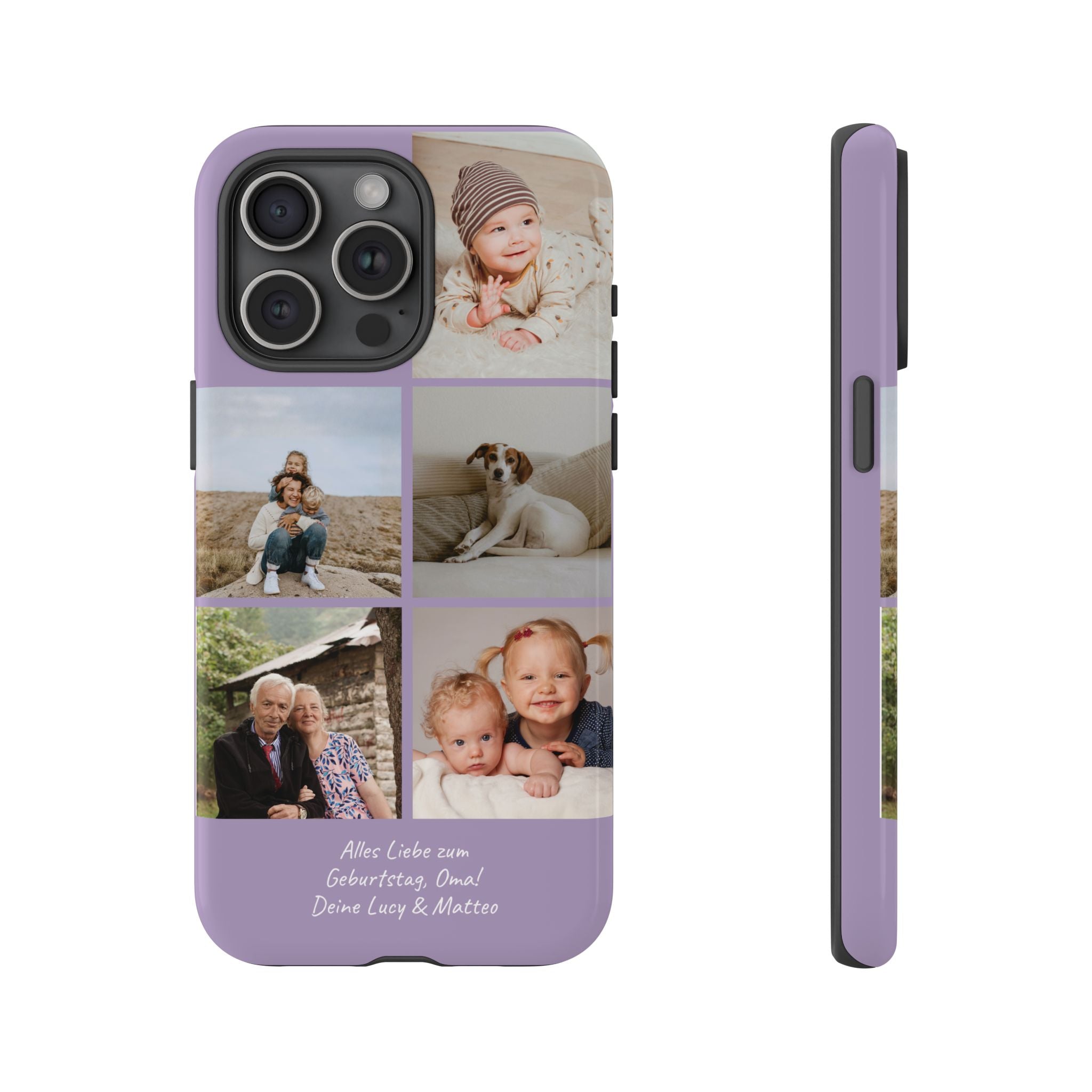 LAVENDEL COLLAGE – Personalisierte Foto Handyhülle mit Dual-Layer-Schutz