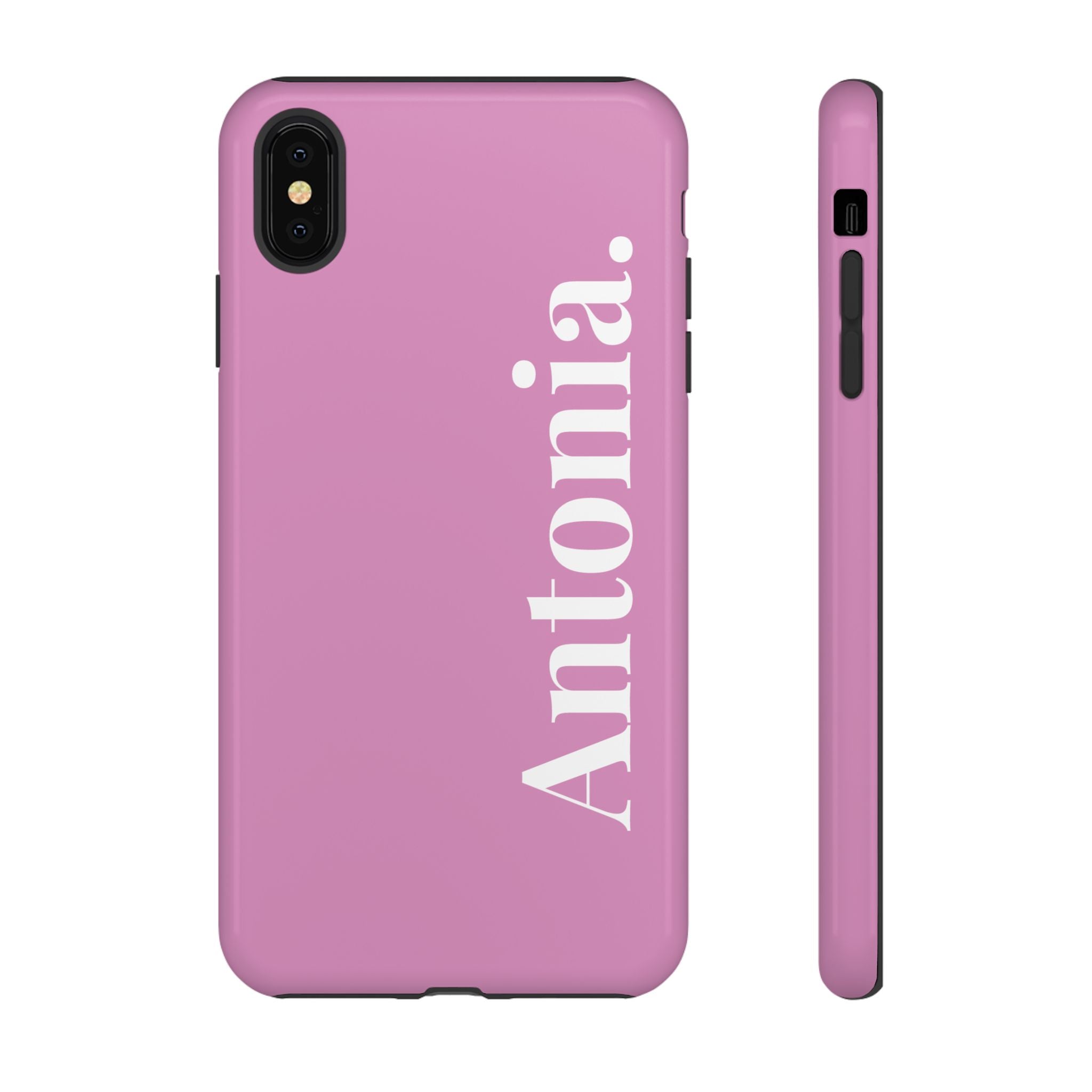 PINK BOLD NAME – Personalisierte Handyhülle mit Dual-Layer-Schutz