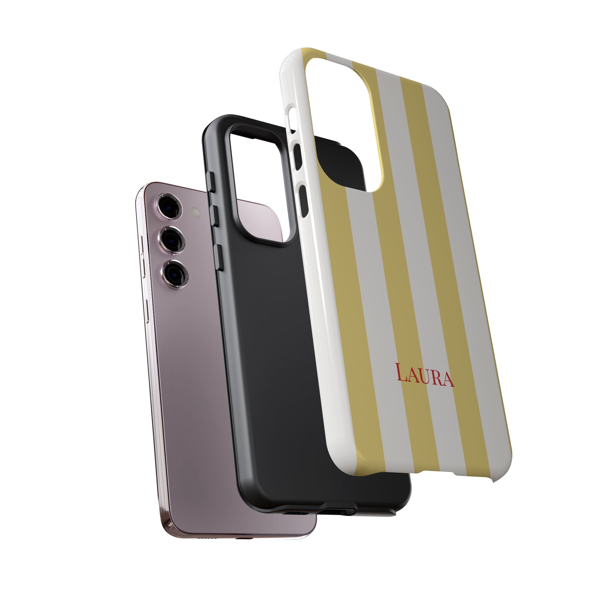YELLOW STRIPES – Personalisierte Handyhülle mit Dual-Layer-Schutz