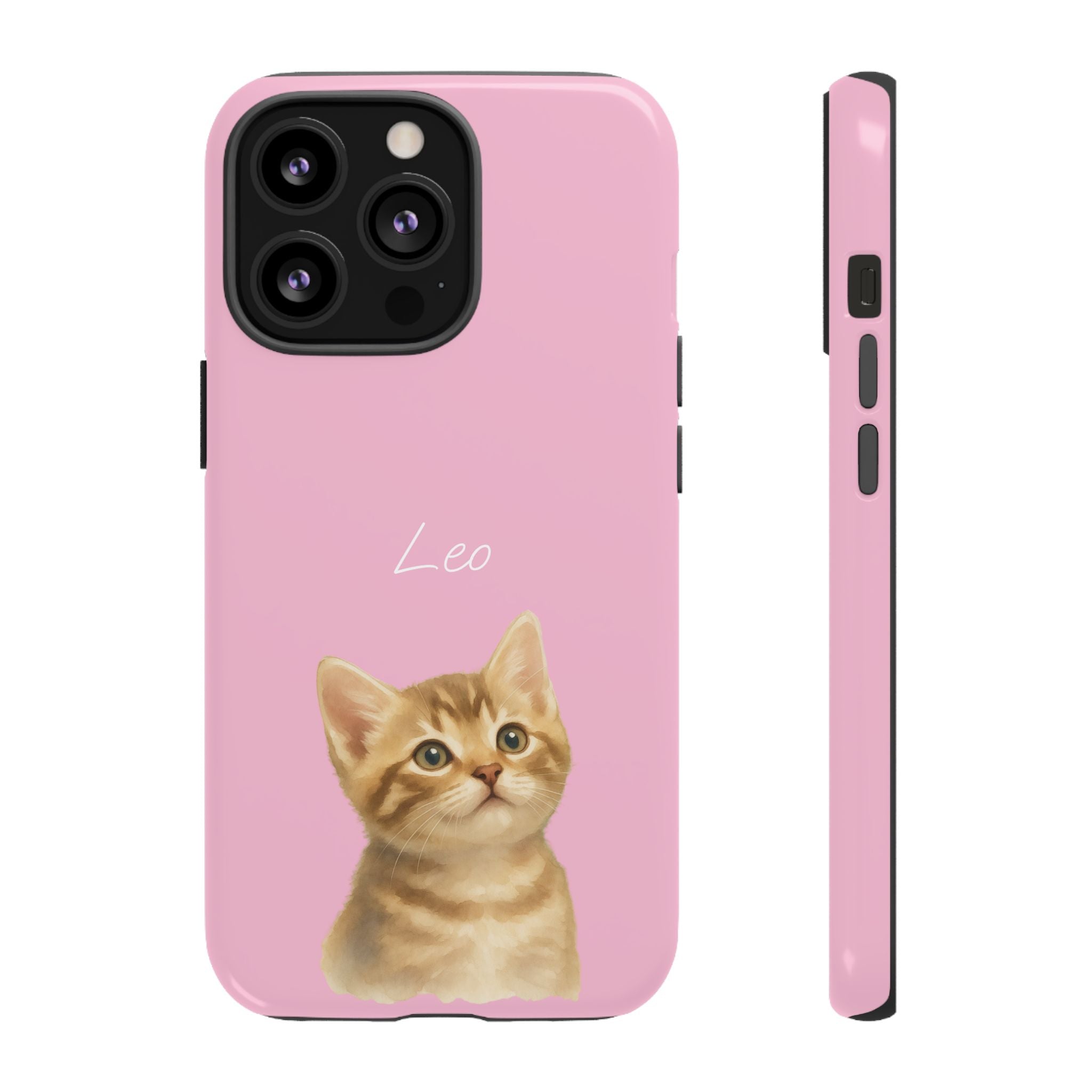 PET AQUARELL PINK – Personalisierte Handyhülle mit Dual-Layer-Schutz
