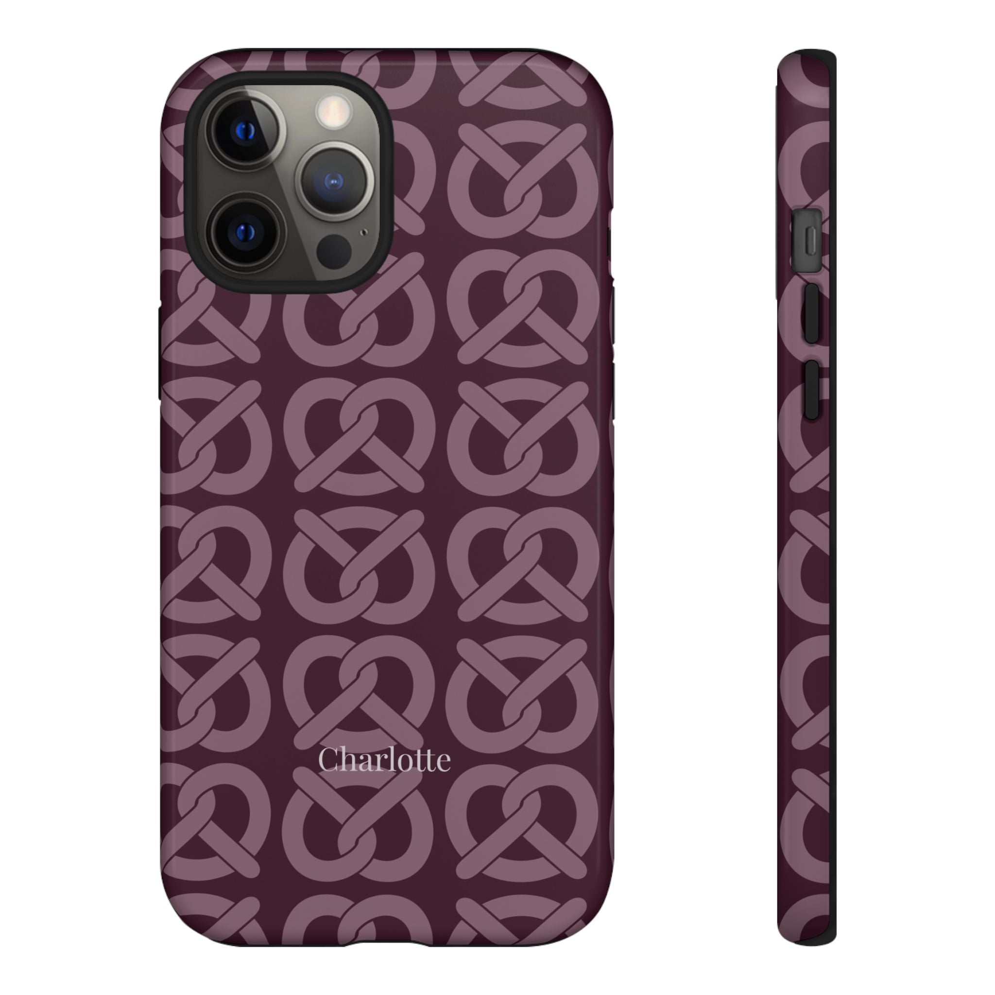 BREZN MONOGRAMM AUBERGINE – Personalisierte Handyhülle mit Dual-Layer-Schutz