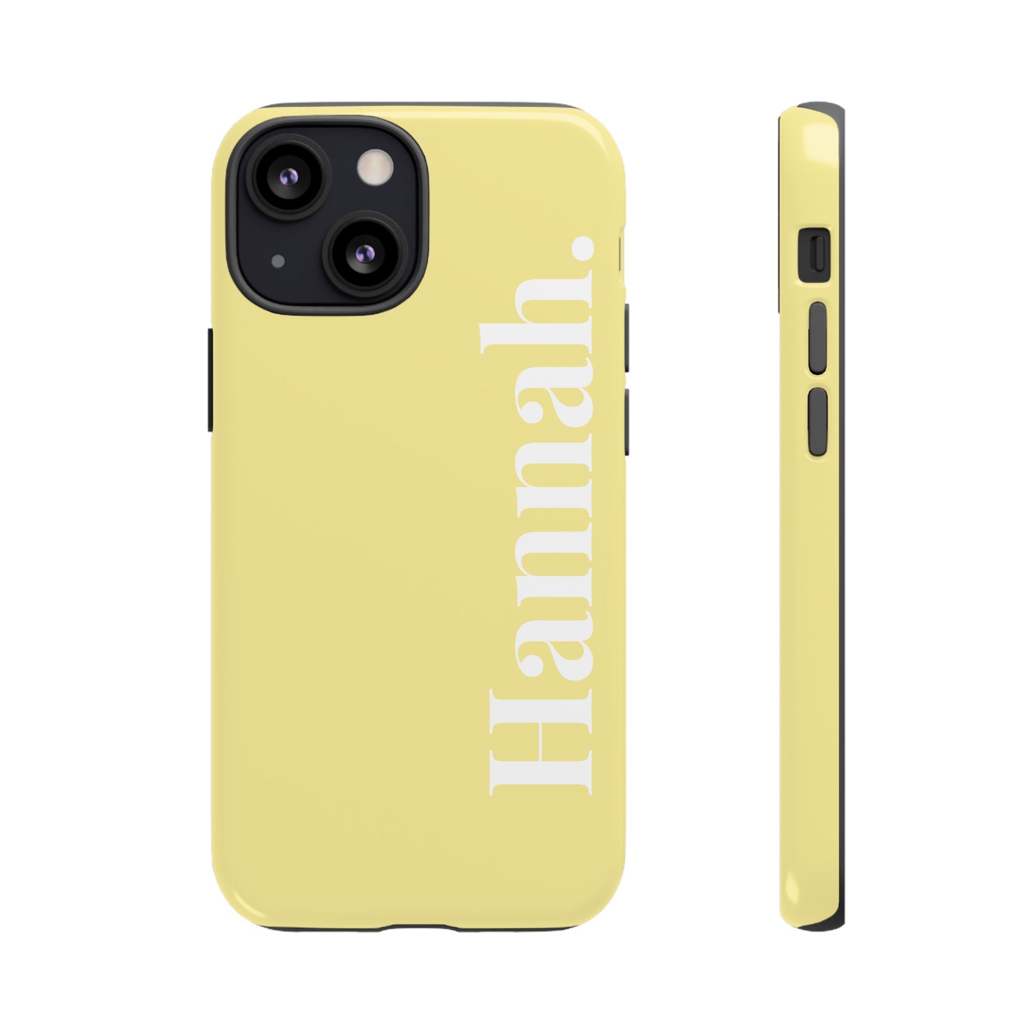 CITRUS YELLOW BOLD NAME – Personalisierte Handyhülle mit Dual-Layer-Schutz