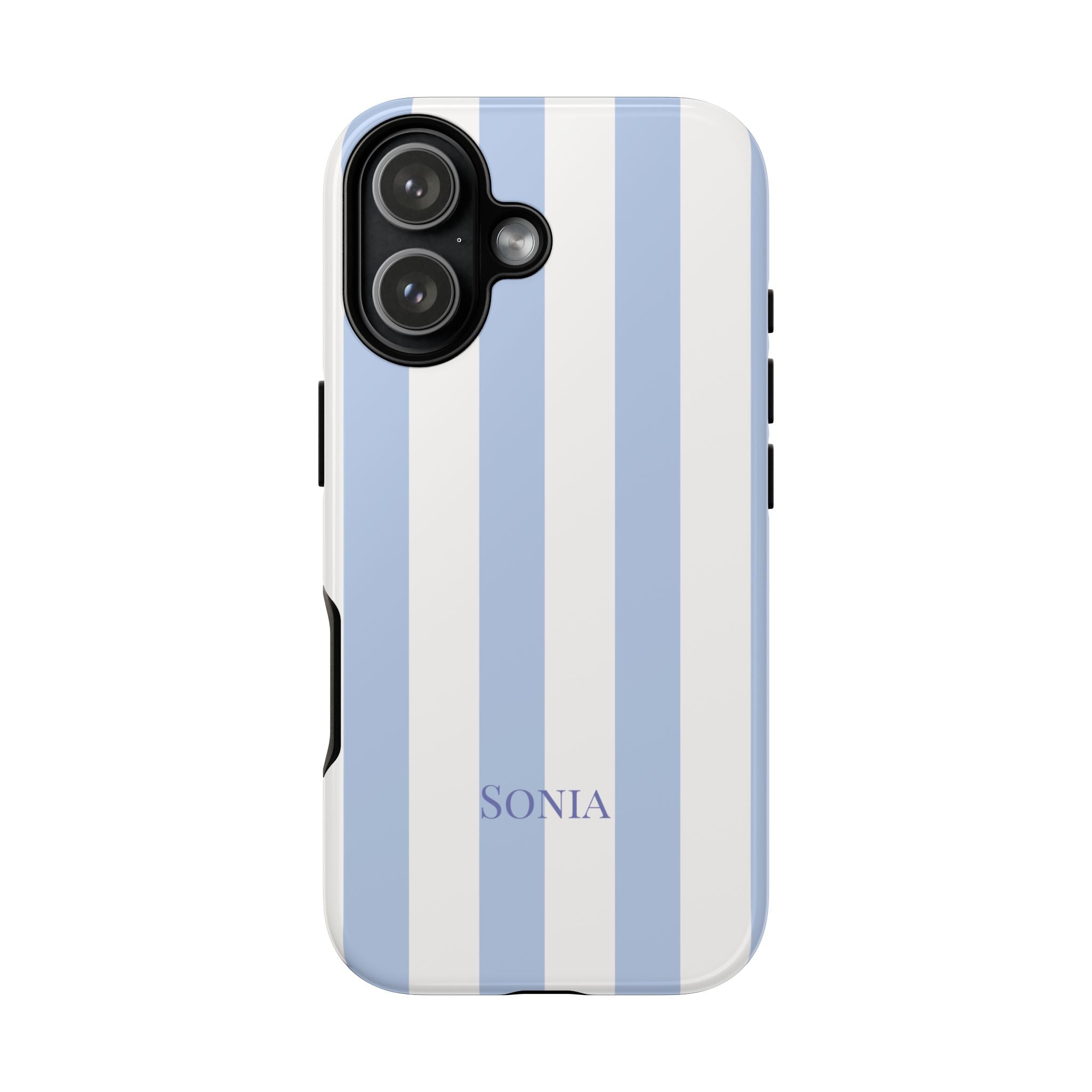 LIGHT BLUE STRIPES – Personalisierte Handyhülle mit Dual-Layer-Schutz