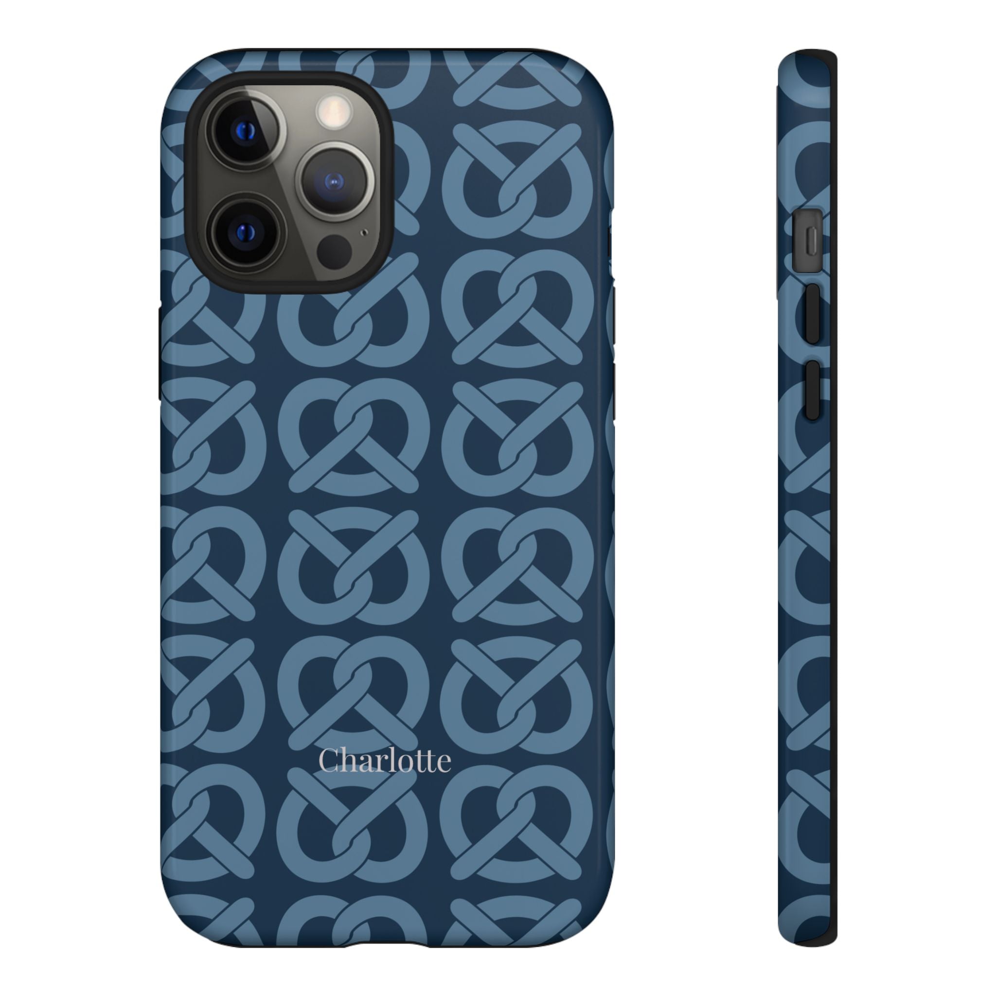 BREZN MONOGRAMM NACHTBLAU – Personalisierte Handyhülle mit Dual-Layer-Schutz