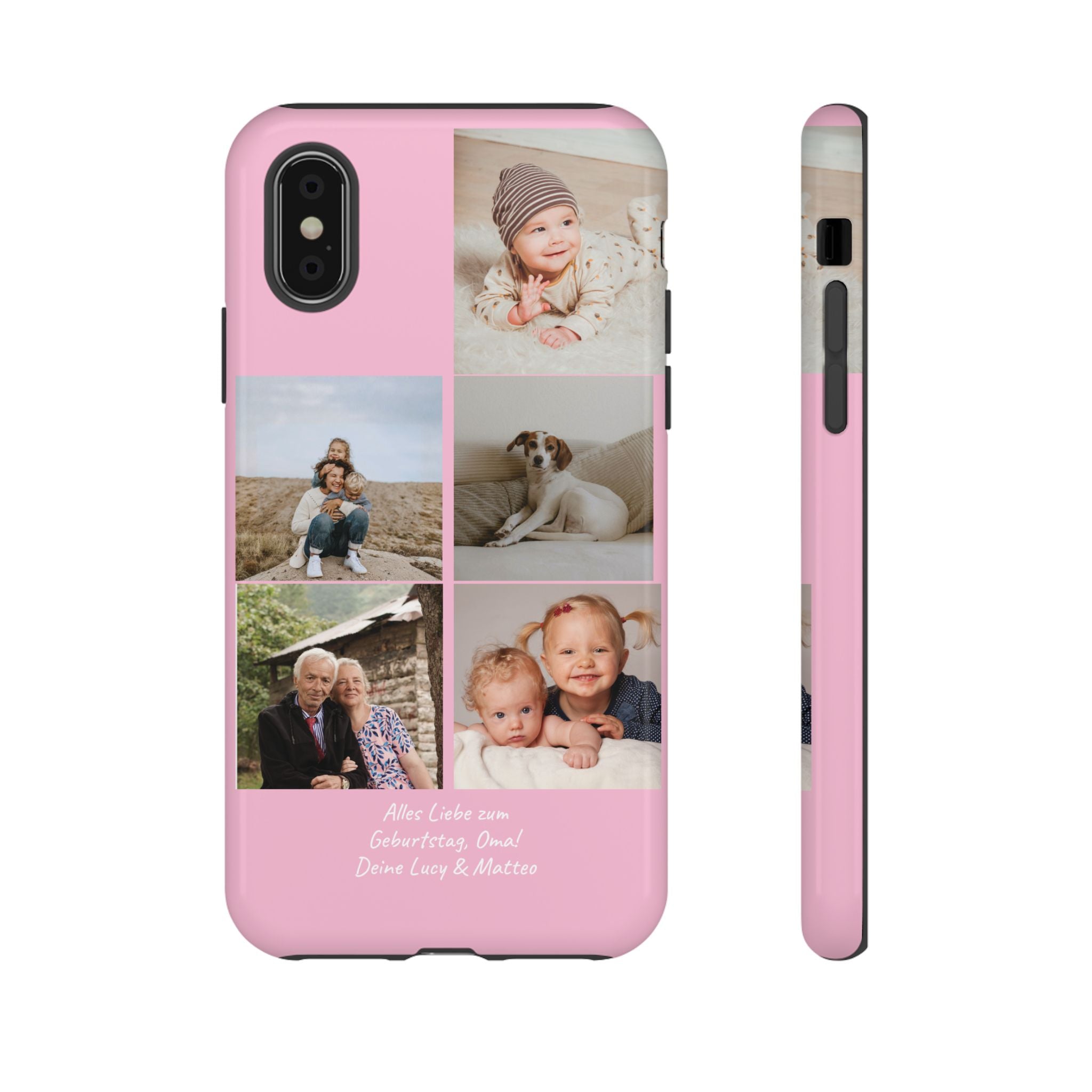 PINK PHOTO COLLAGE – Personalisierte Foto Handyhülle mit Dual-Layer-Schutz