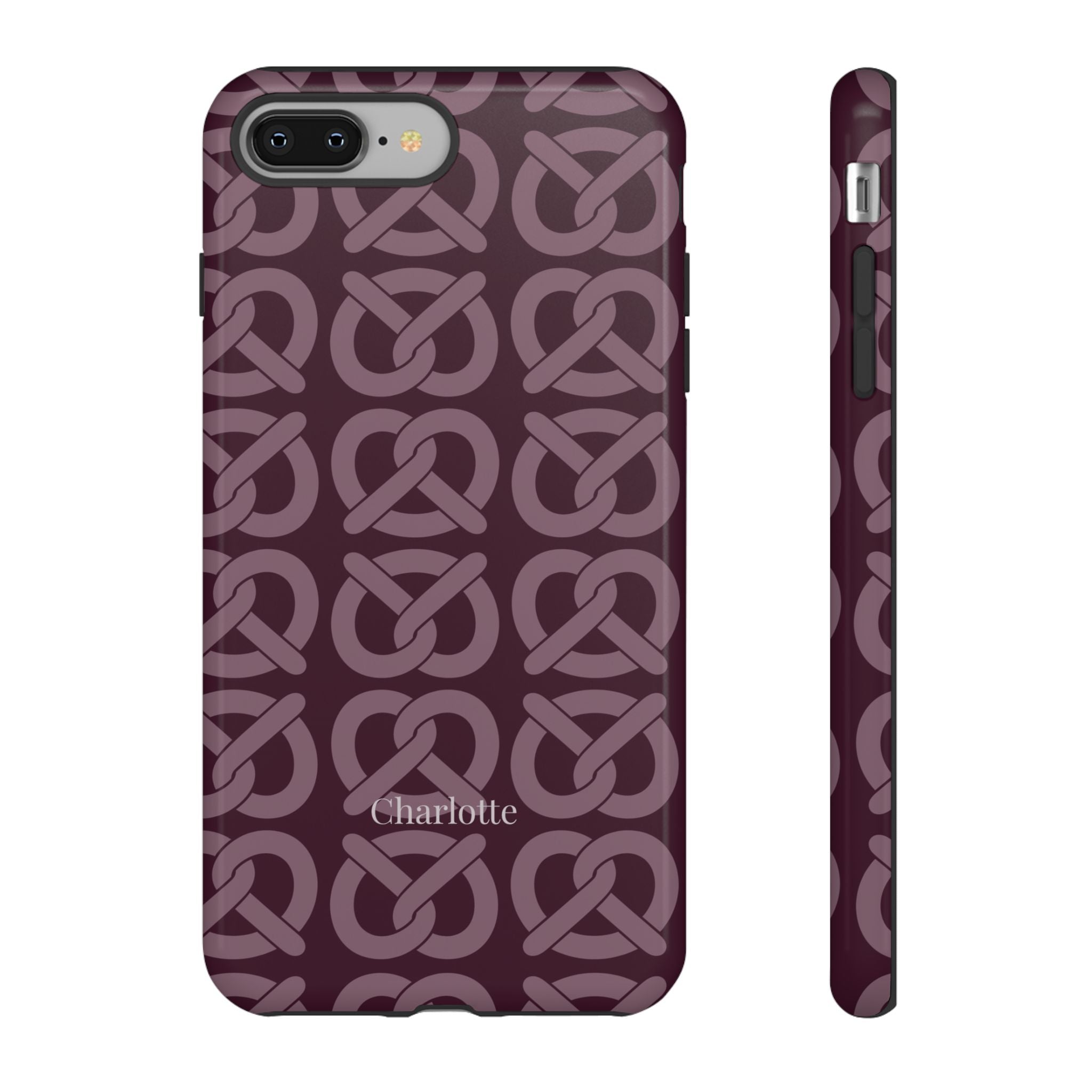 BREZN MONOGRAMM AUBERGINE – Personalisierte Handyhülle mit Dual-Layer-Schutz