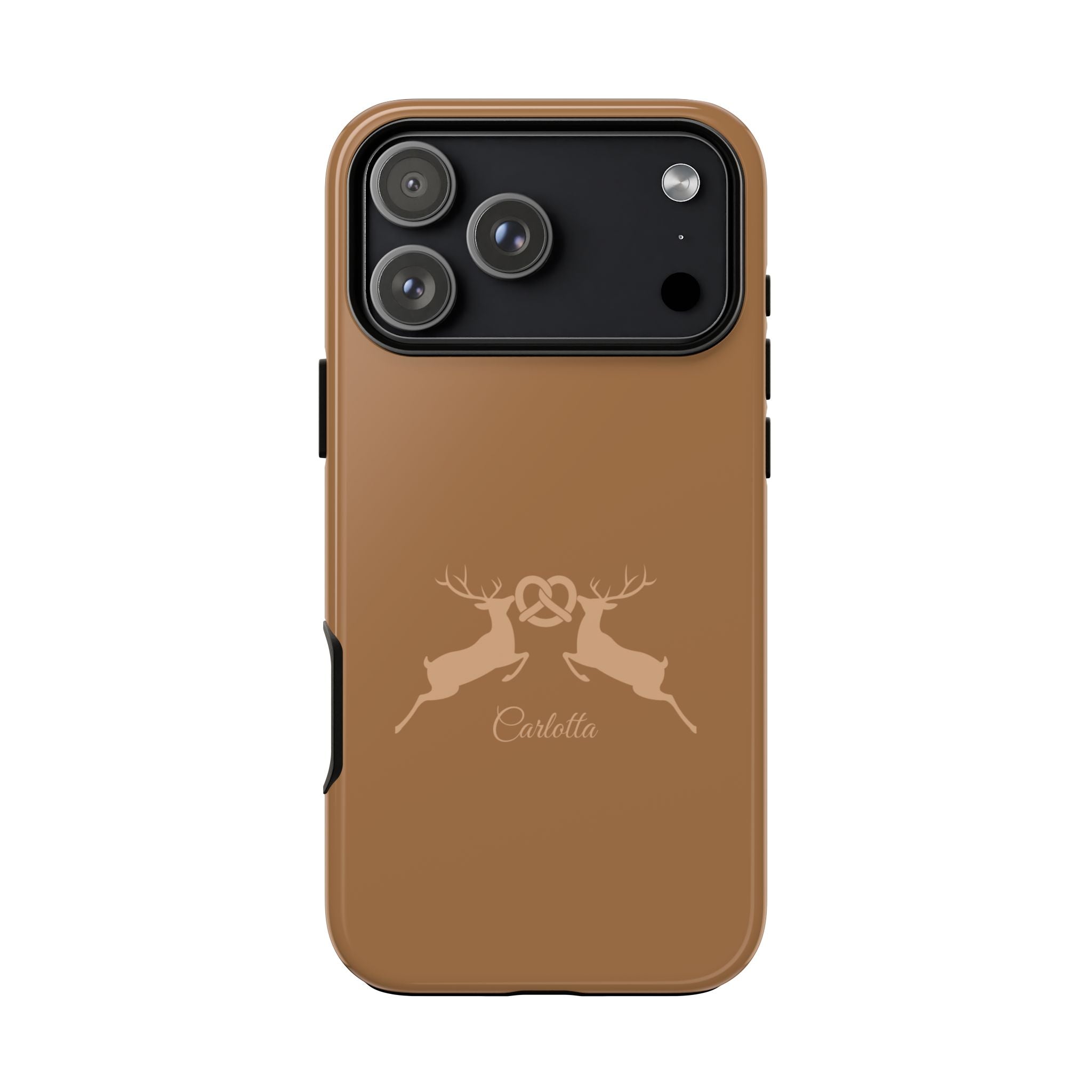HIRSCH COGNAC– Personalisierte Handyhülle mit Dual-Layer-Schutz