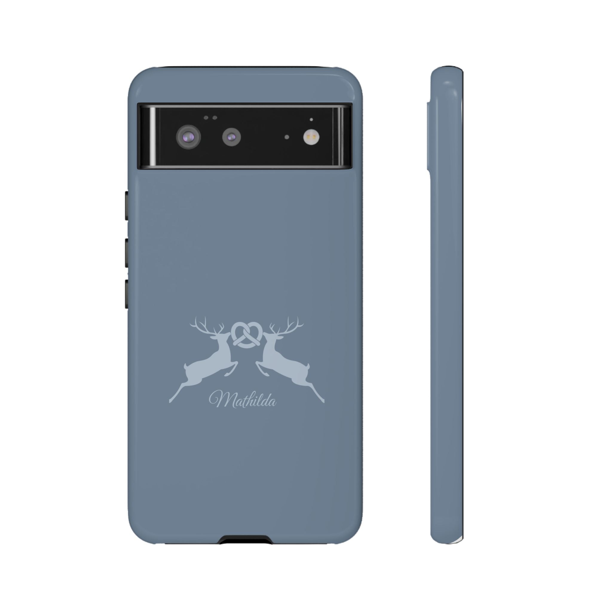 HIRSCH TAUBENBLAU – Personalisierte Handyhülle mit Dual-Layer-Schutz