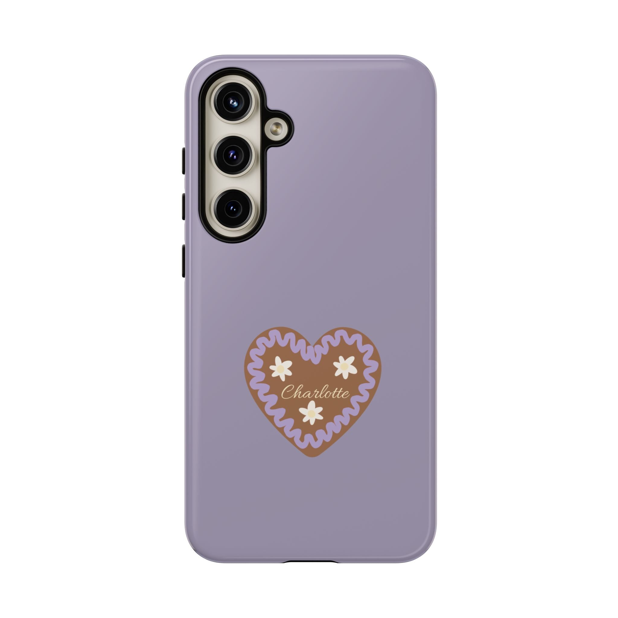 WIESNHERZ LAVENDEL – Personalisierte Handyhülle mit Dual-Layer-Schutz