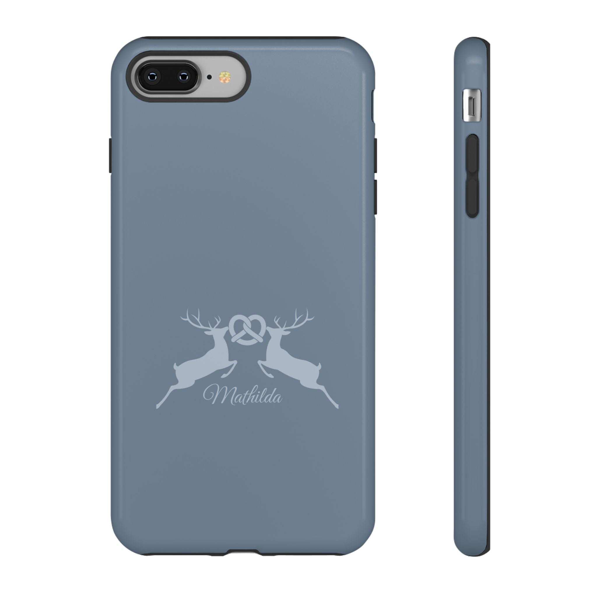 HIRSCH TAUBENBLAU – Personalisierte Handyhülle mit Dual-Layer-Schutz