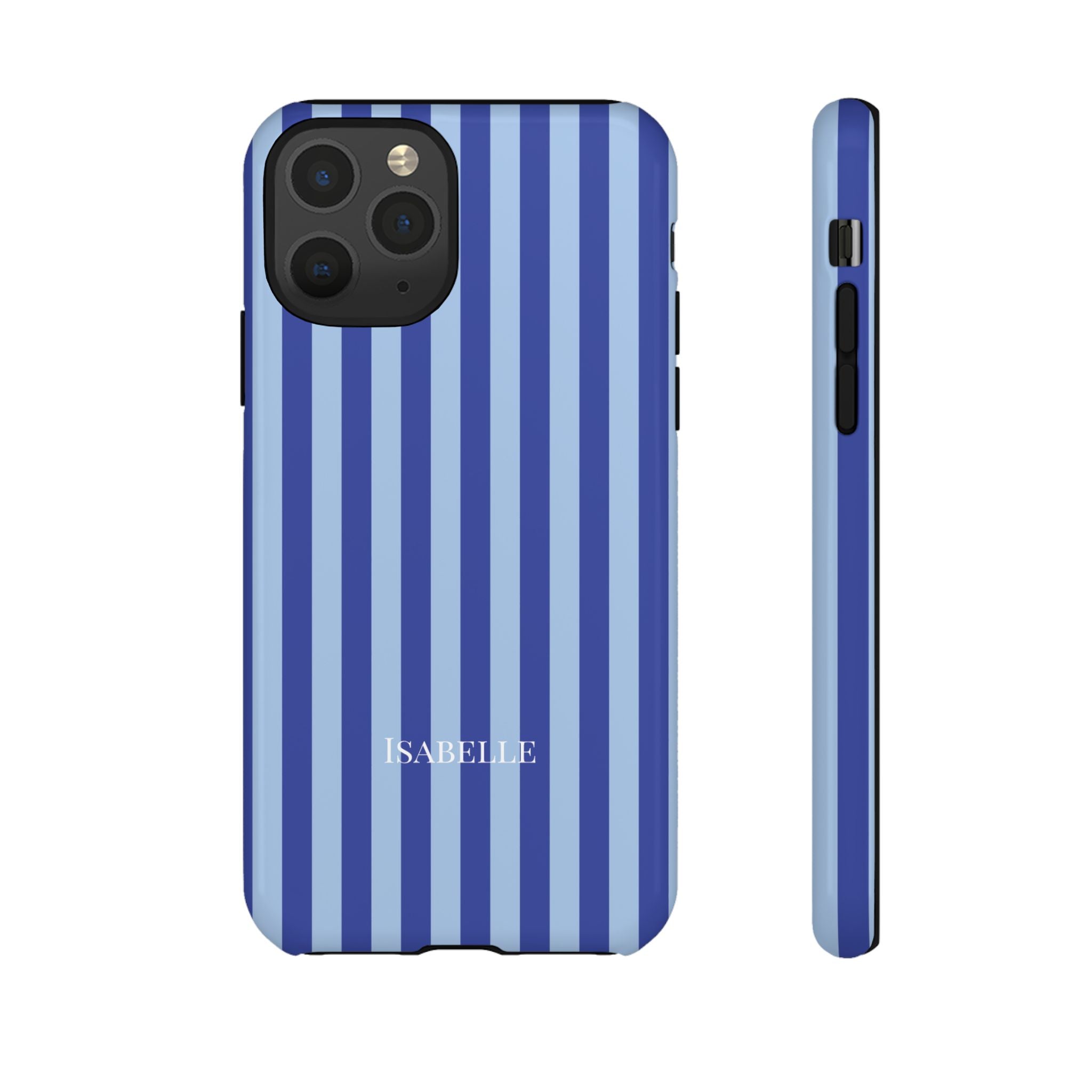 OCEAN BLUE STRIPES – Personalisierte Handyhülle mit Dual-Layer-Schutz