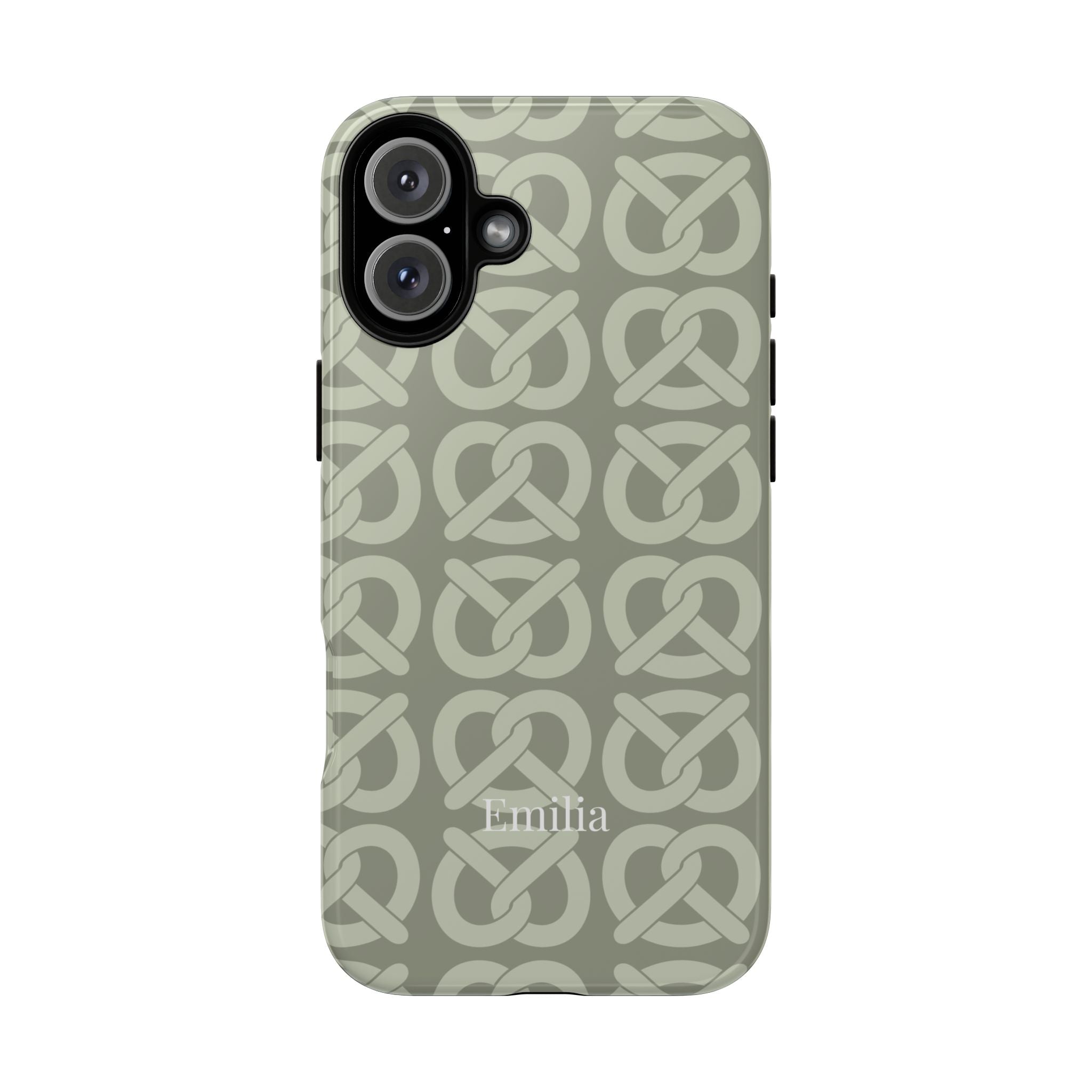 BREZN MONOGRAMM SALBEI – Personalisierte Handyhülle mit Dual-Layer-Schutz