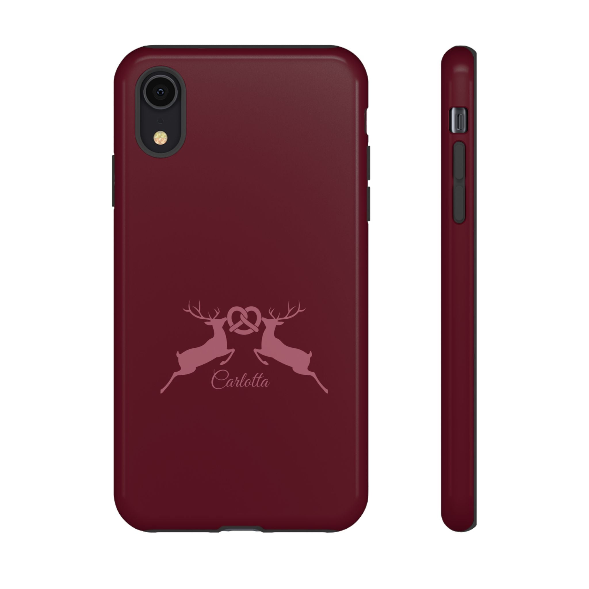 HIRSCH BORDEAUX – Personalisierte Handyhülle mit Dual-Layer-Schutz