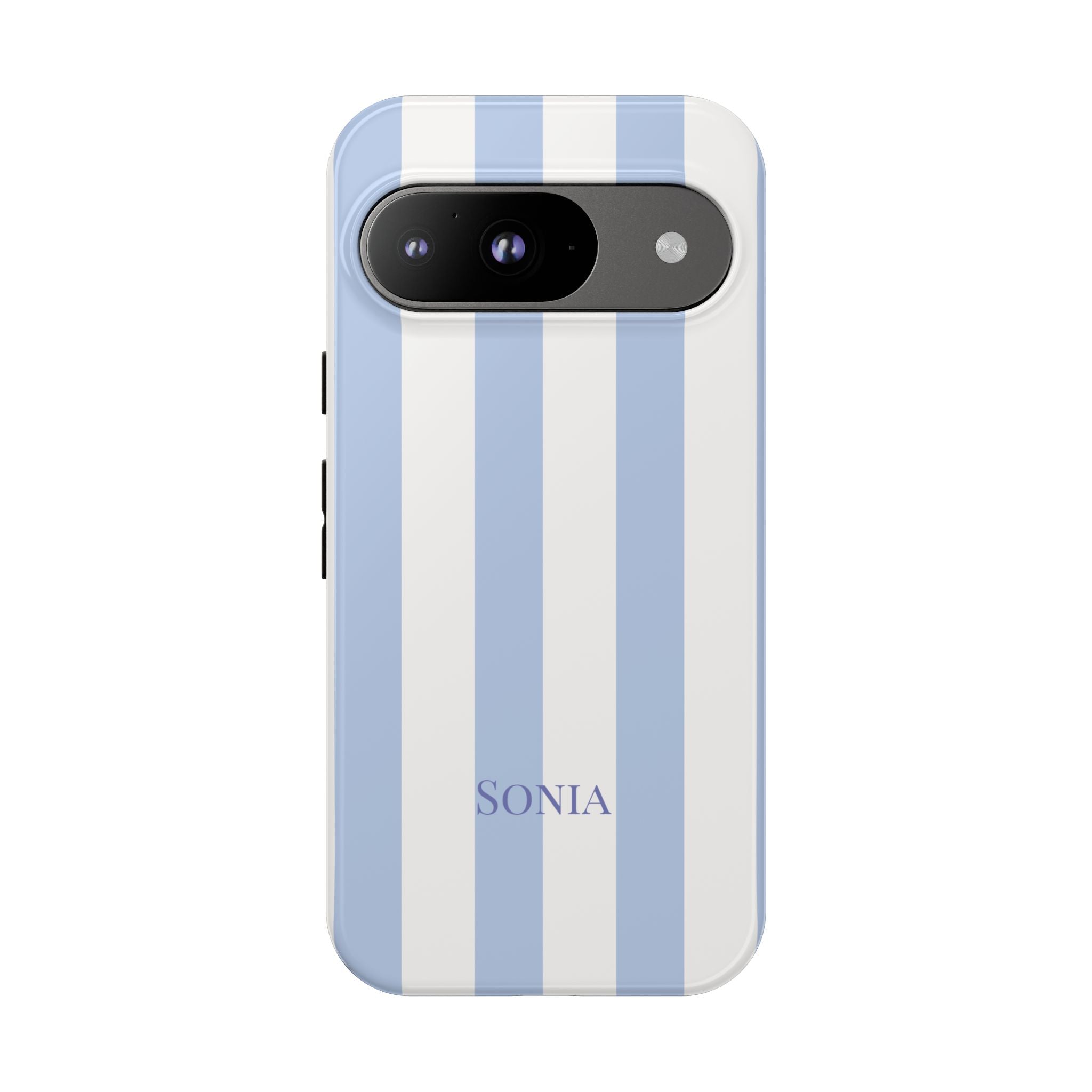 LIGHT BLUE STRIPES – Personalisierte Handyhülle mit Dual-Layer-Schutz