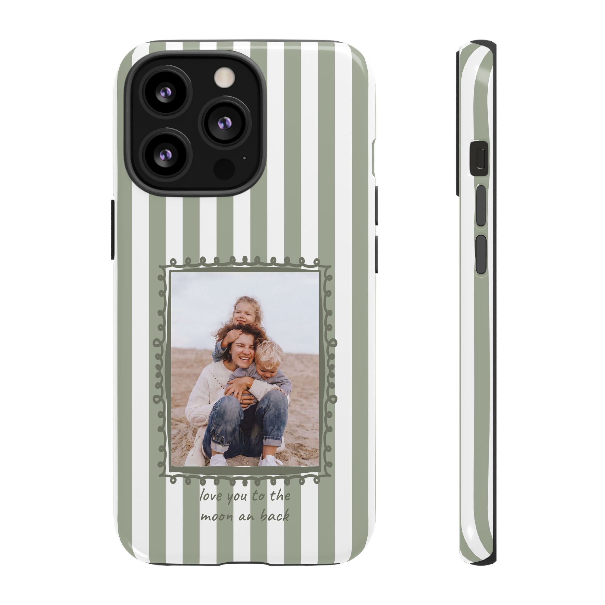SALBEI STRIPES PHOTO FRAME – Personalisierte Foto Handyhülle mit Dual-Layer-Schutz