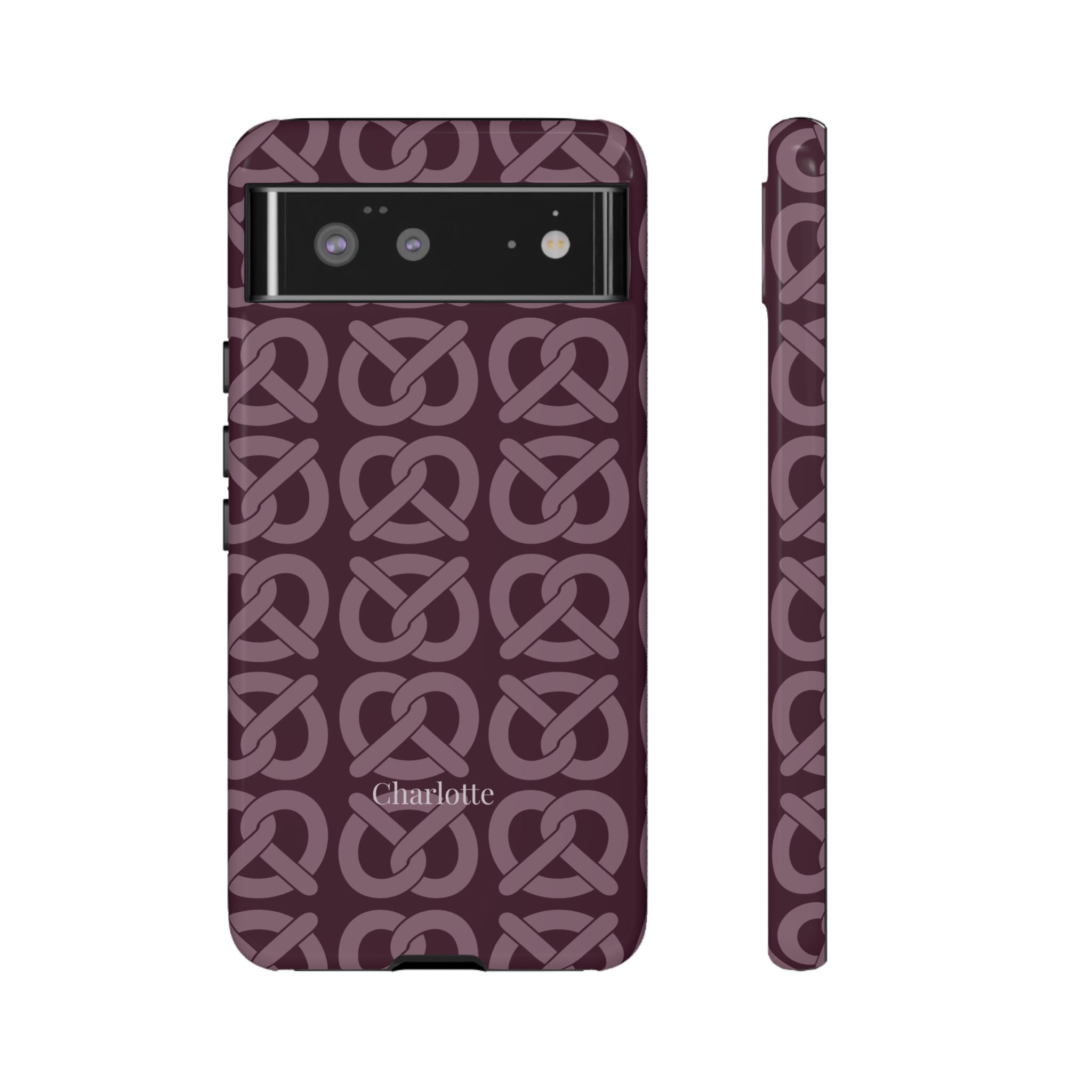 BREZN MONOGRAMM AUBERGINE – Personalisierte Handyhülle mit Dual-Layer-Schutz