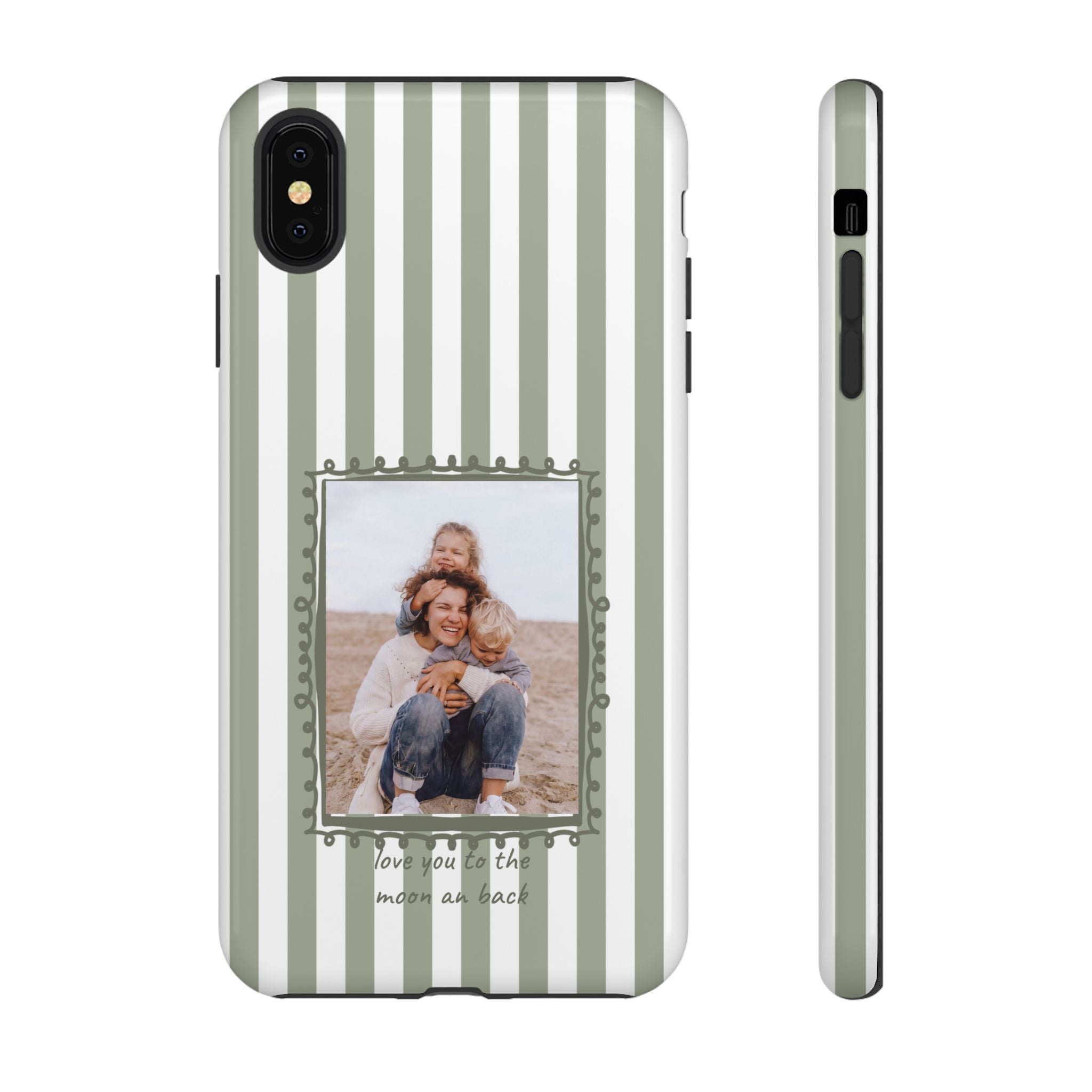 SALBEI STRIPES PHOTO FRAME – Personalisierte Foto Handyhülle mit Dual-Layer-Schutz