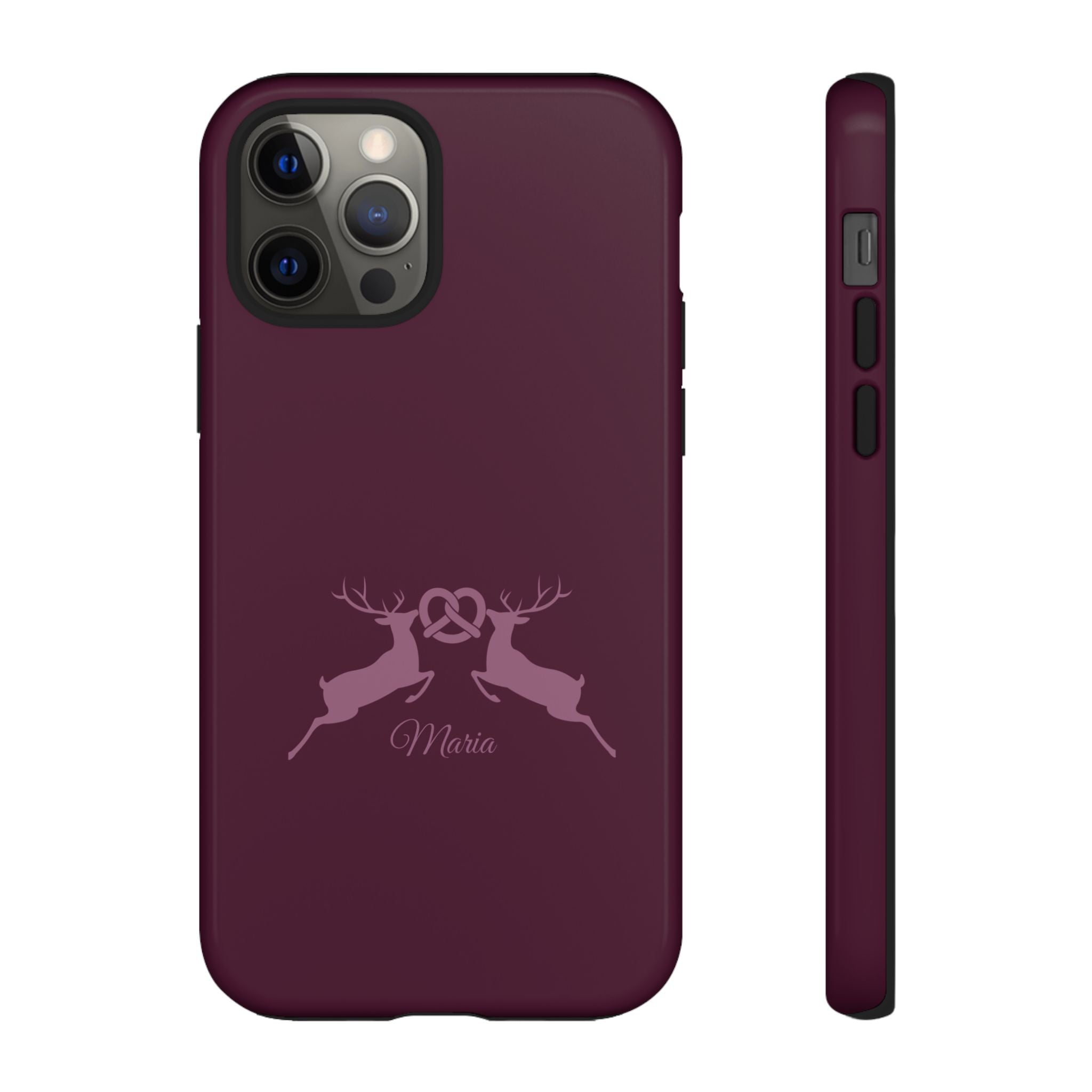 HIRSCH AUBERGINE – Personalisierte Handyhülle mit Dual-Layer-Schutz