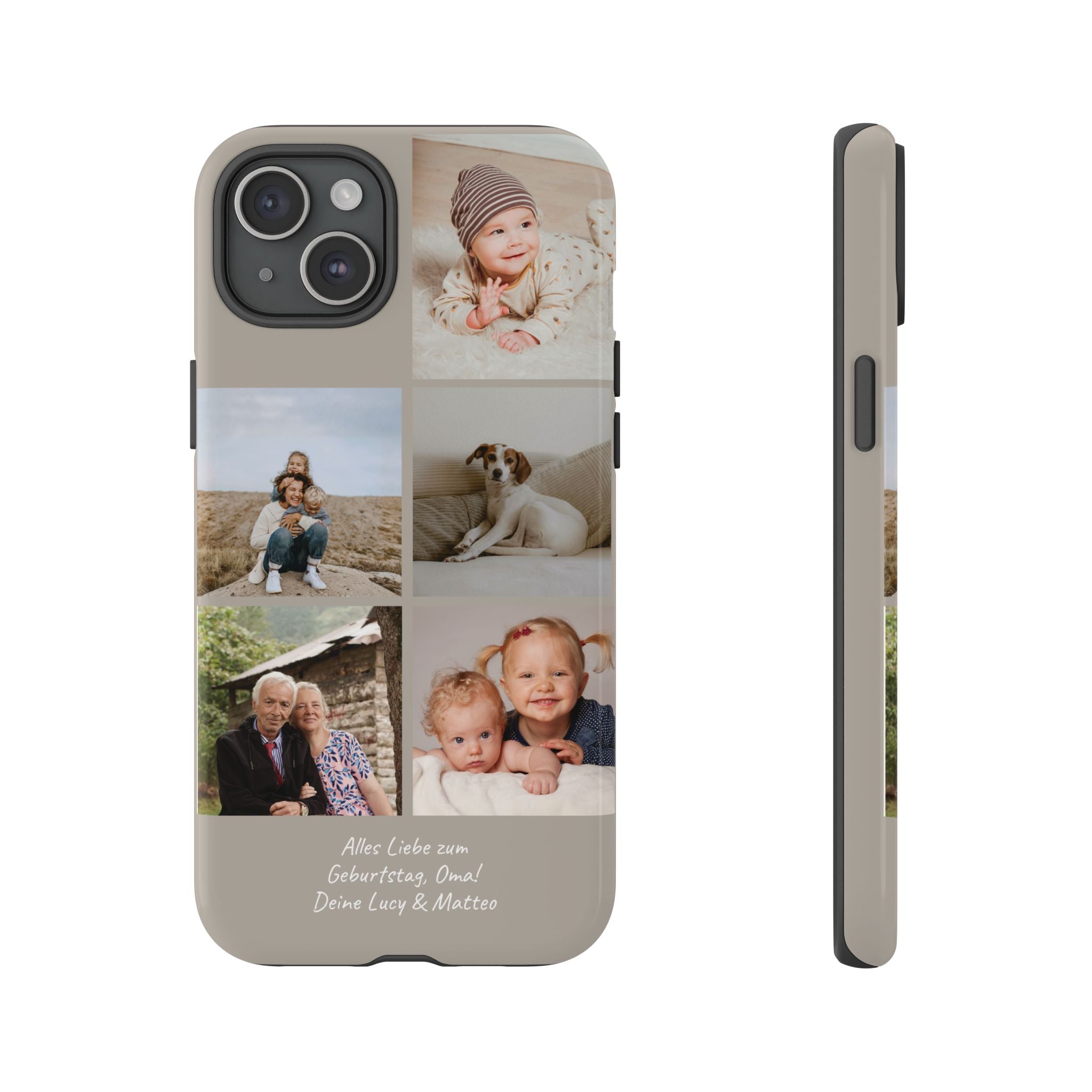 BEIGE COLLAGE – Personalisierte Foto Handyhülle mit Dual-Layer-Schutz