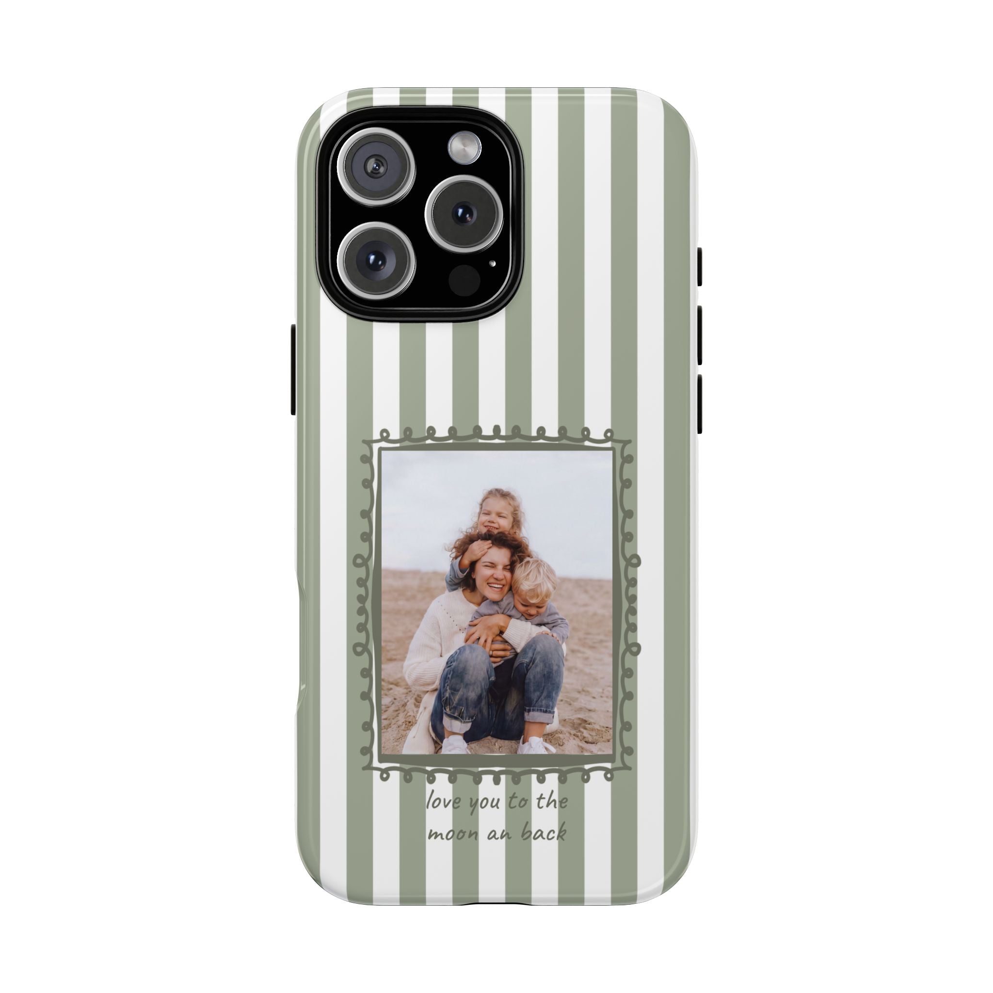 SALBEI STRIPES PHOTO FRAME – Personalisierte Foto Handyhülle mit Dual-Layer-Schutz