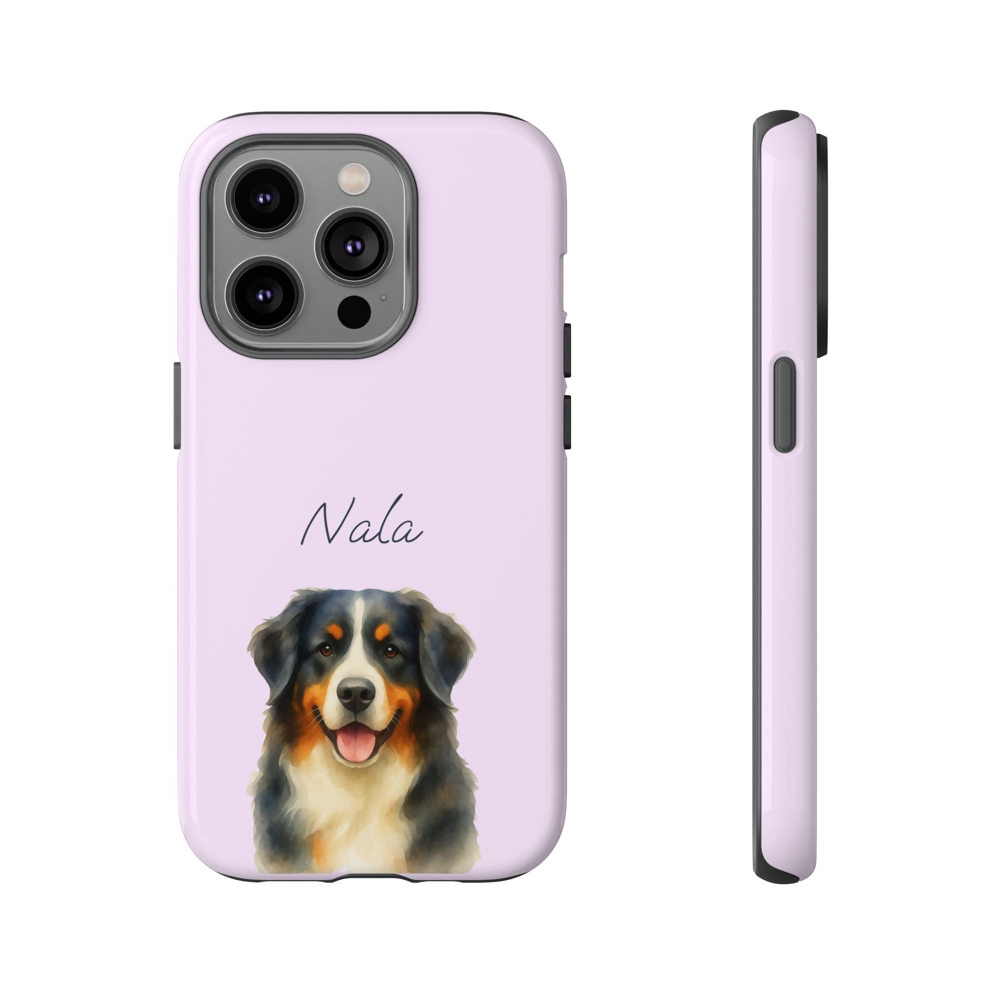 Pet Aquarell Lavendel – Personalisierte Handyhülle mit Dual-Layer-Schutz