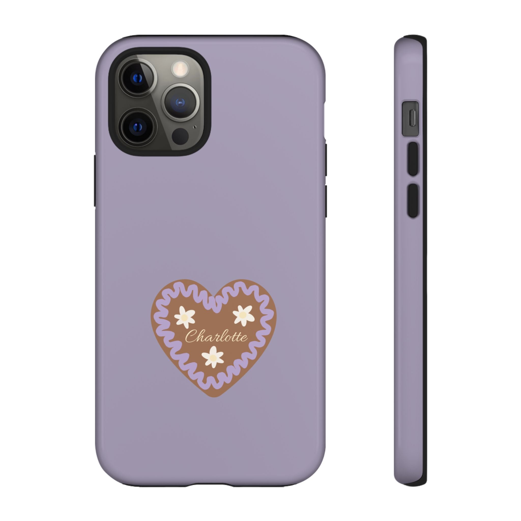 WIESNHERZ LAVENDEL – Personalisierte Handyhülle mit Dual-Layer-Schutz