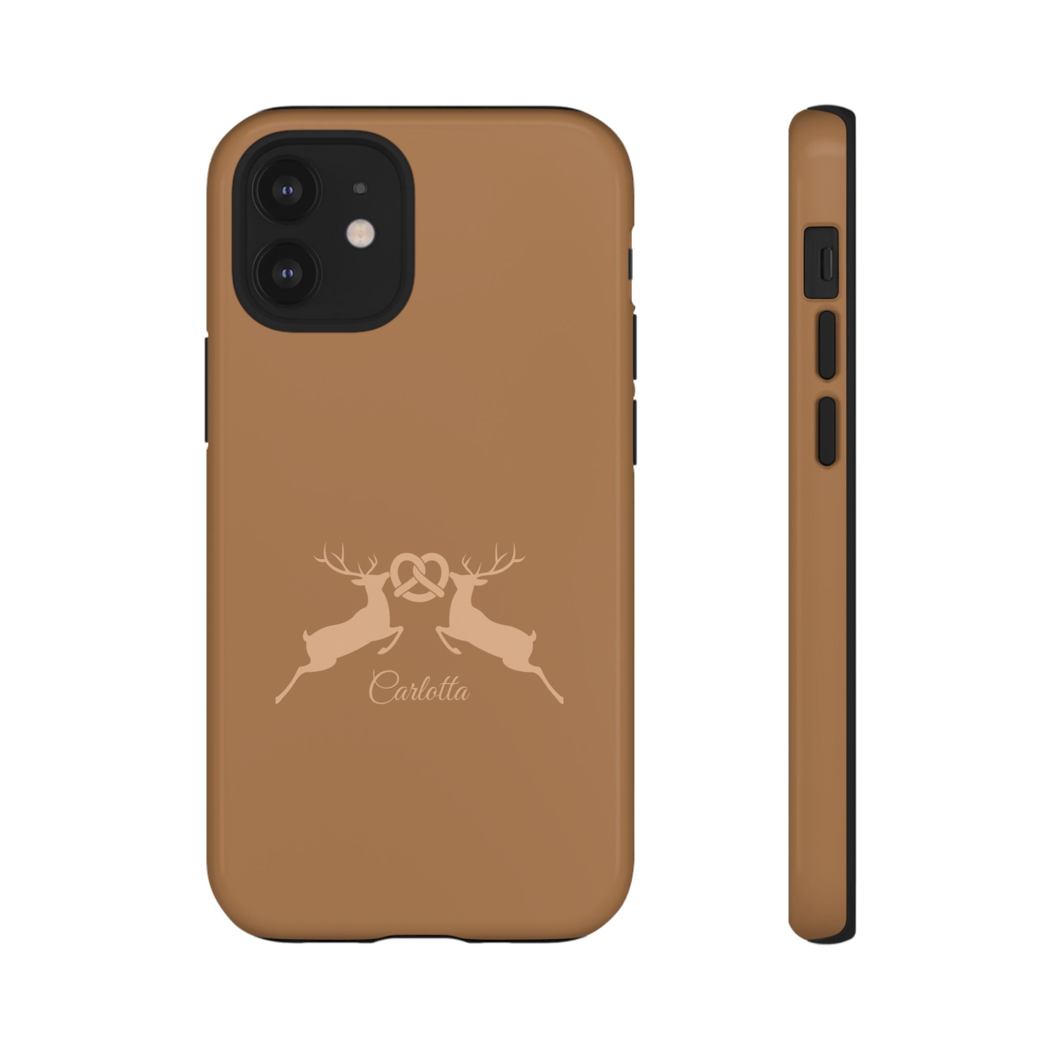 HIRSCH COGNAC– Personalisierte Handyhülle mit Dual-Layer-Schutz