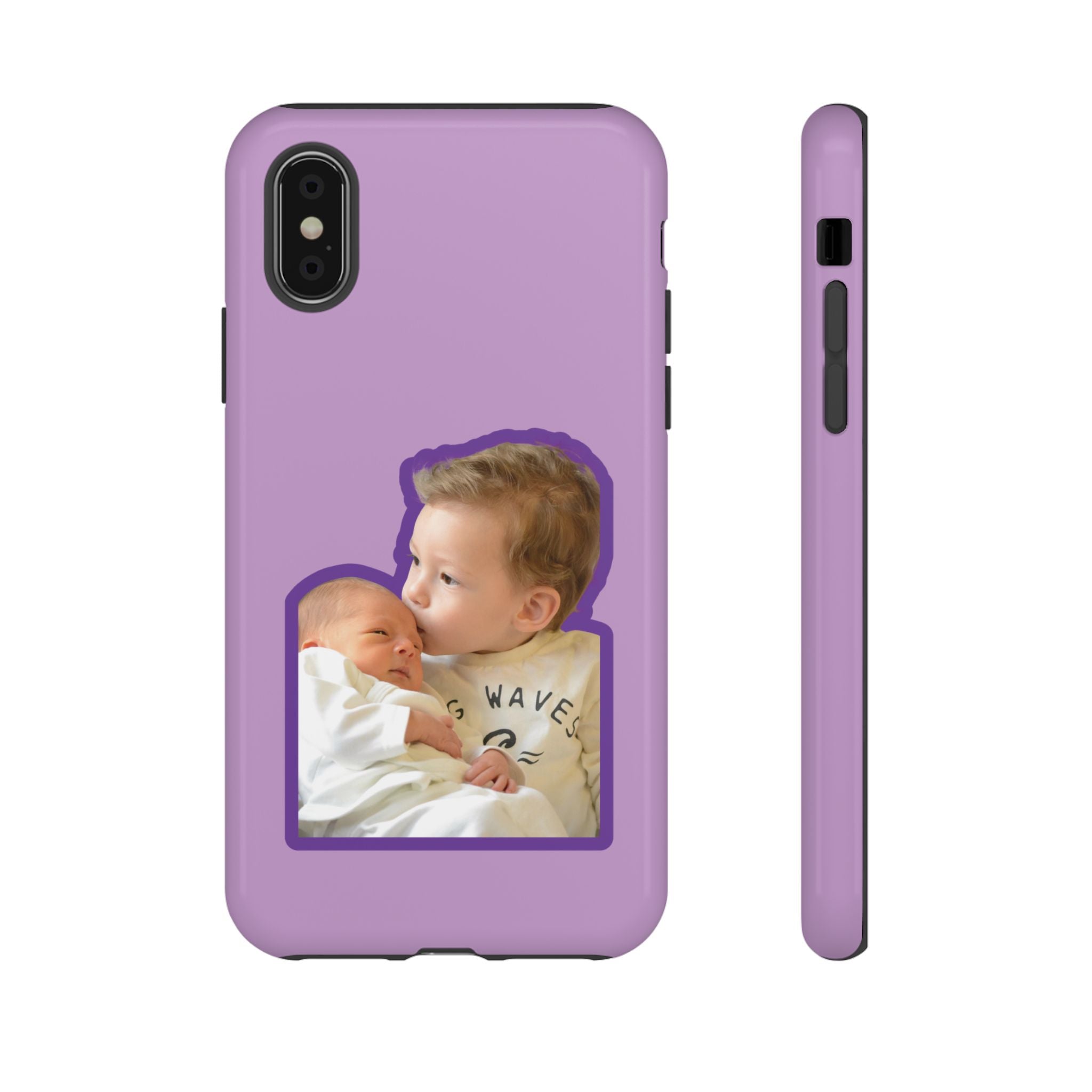 PURPLE CARTOON – Personalisierte Foto Handyhülle mit Dual-Layer-Schutz