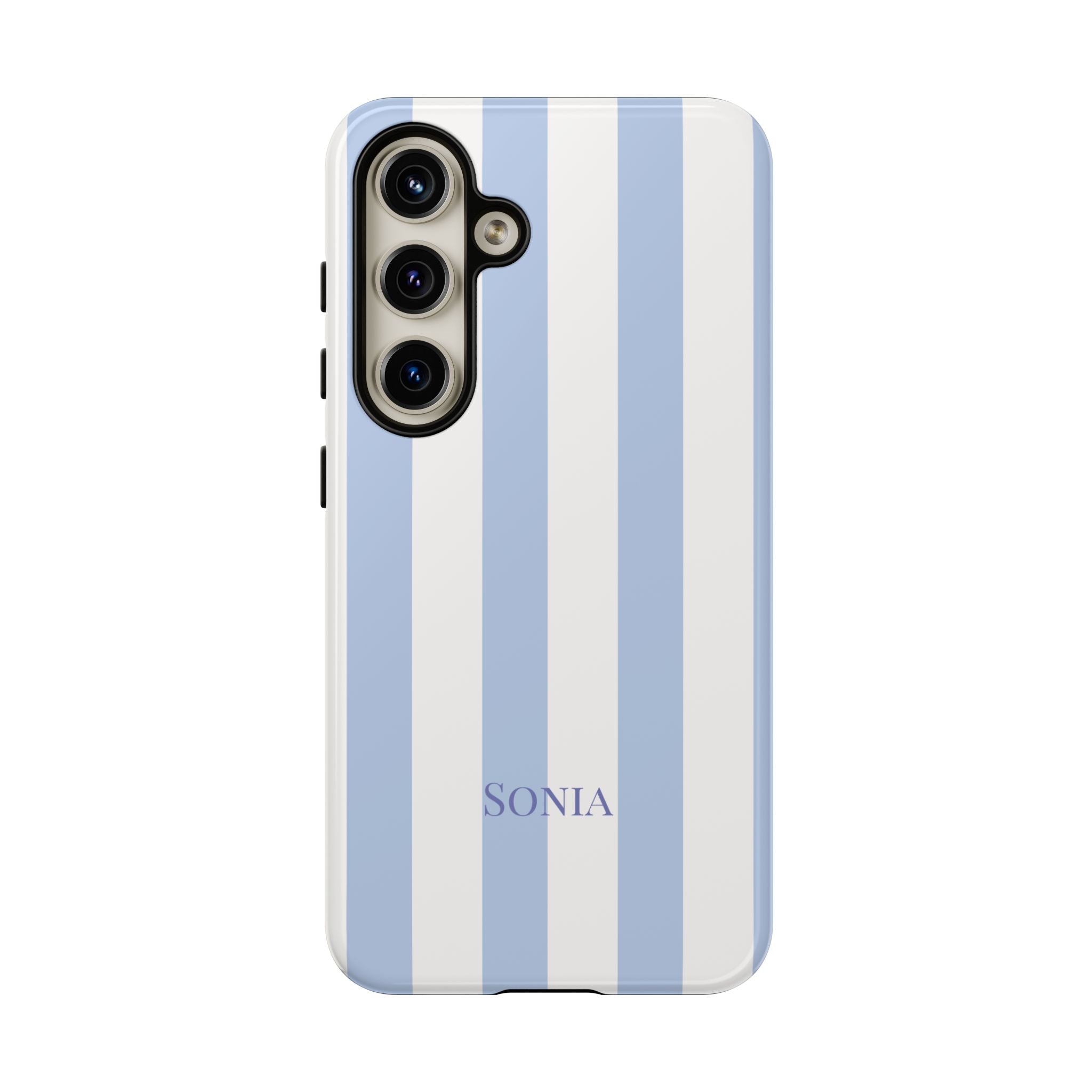 LIGHT BLUE STRIPES – Personalisierte Handyhülle mit Dual-Layer-Schutz