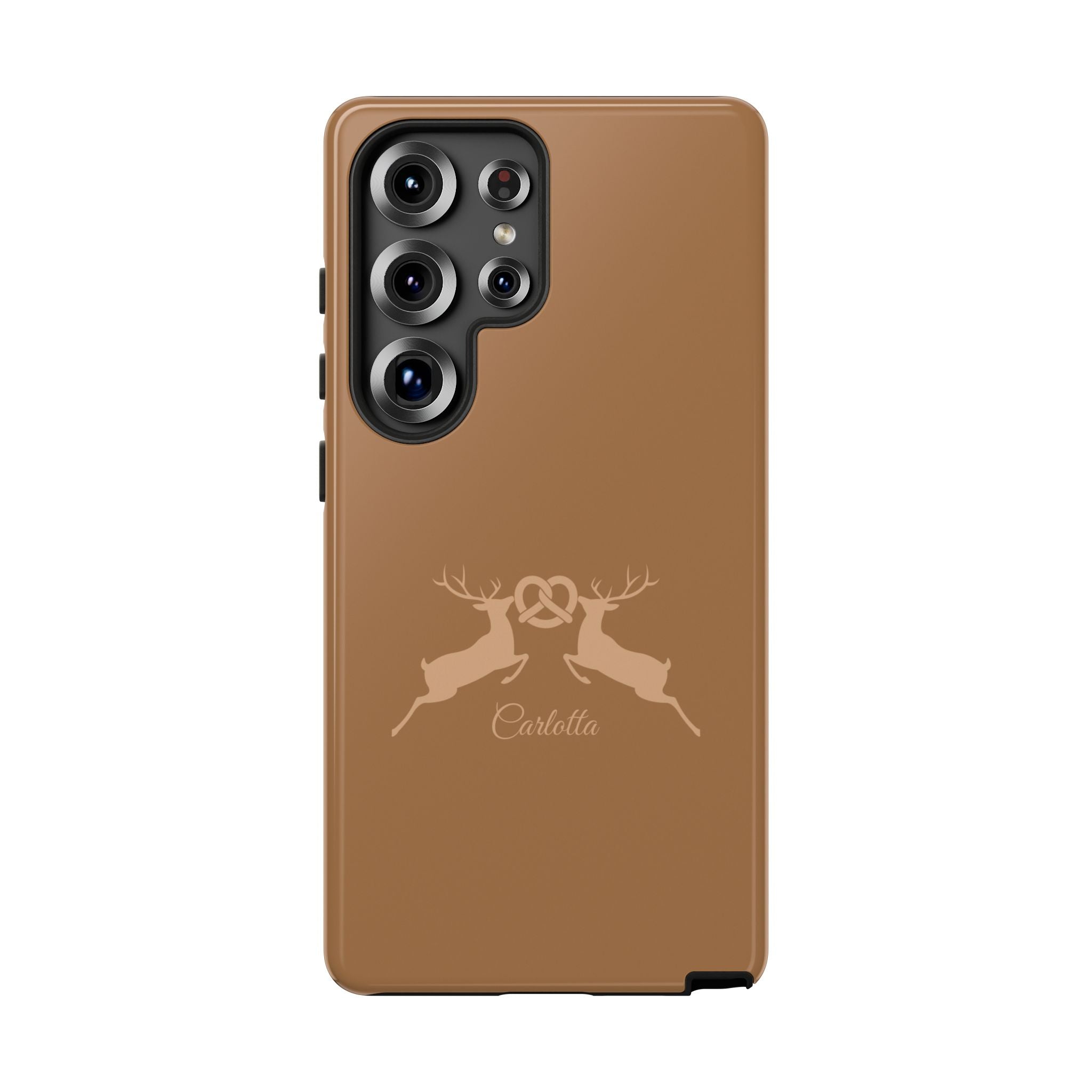 HIRSCH COGNAC– Personalisierte Handyhülle mit Dual-Layer-Schutz