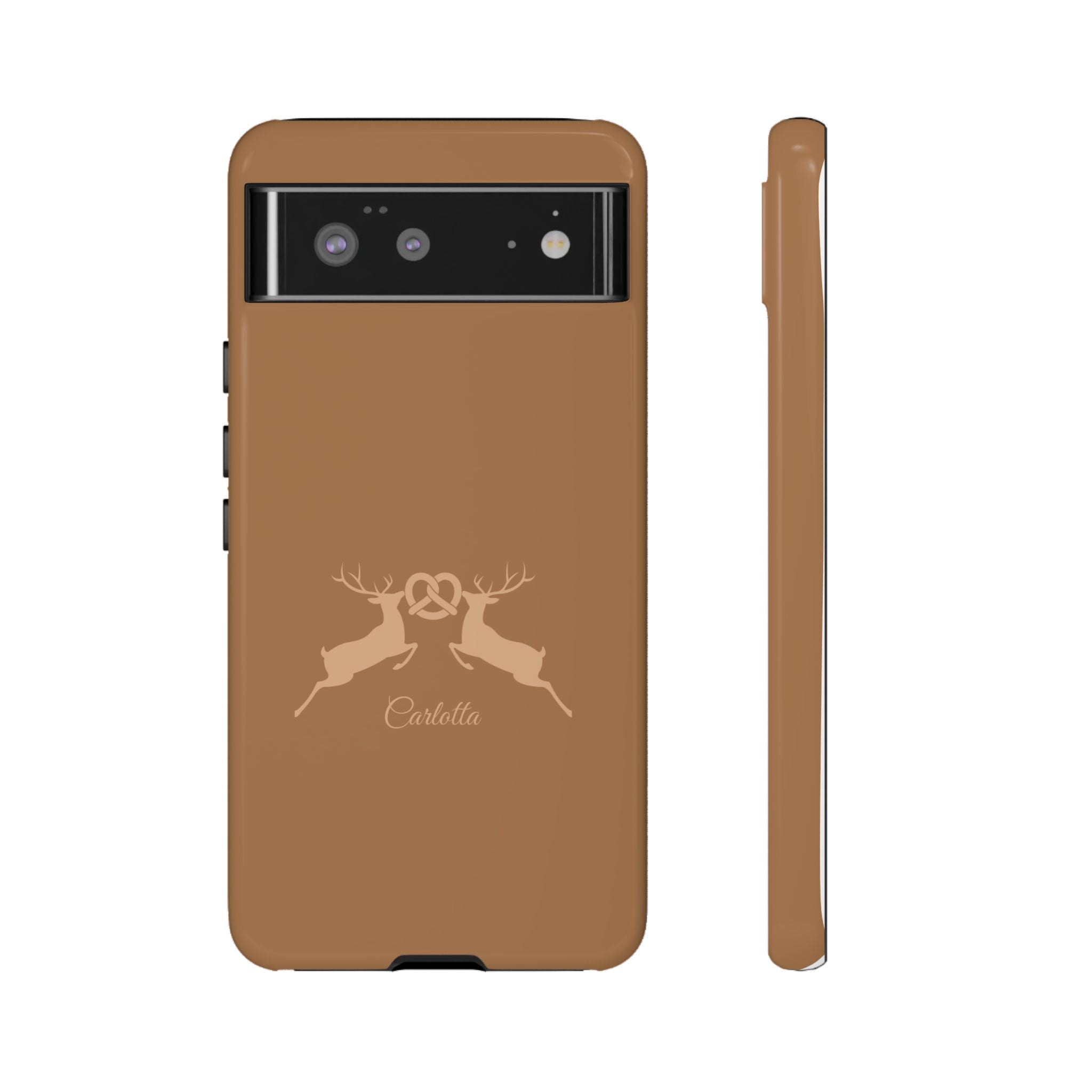 HIRSCH COGNAC– Personalisierte Handyhülle mit Dual-Layer-Schutz