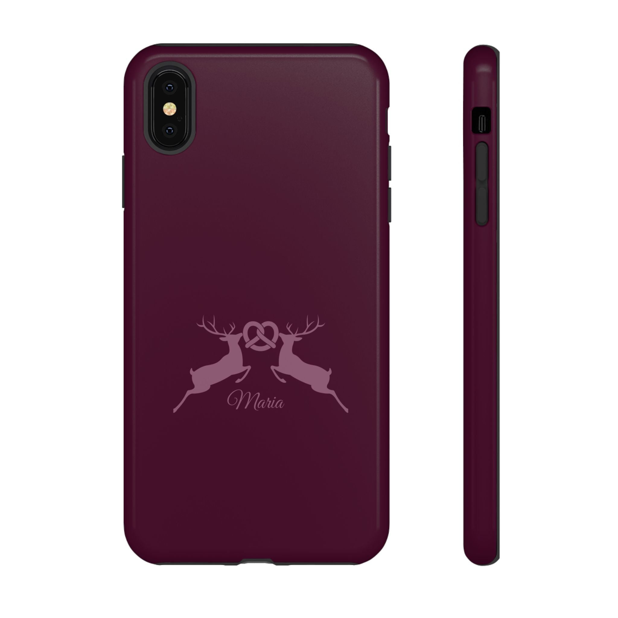 HIRSCH AUBERGINE – Personalisierte Handyhülle mit Dual-Layer-Schutz