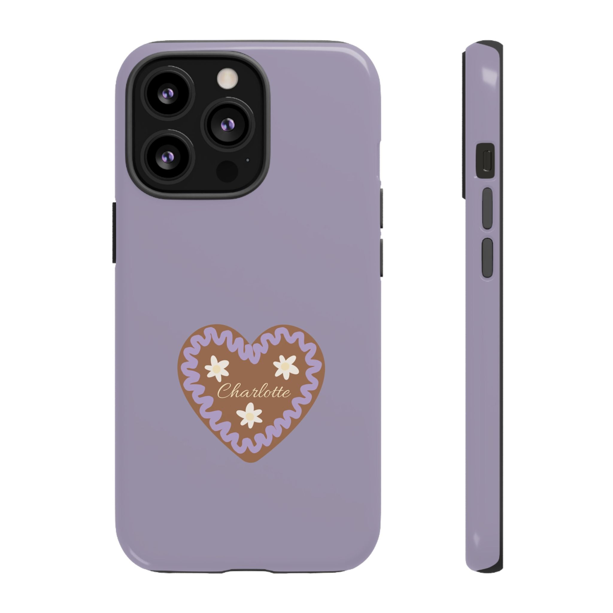 WIESNHERZ LAVENDEL – Personalisierte Handyhülle mit Dual-Layer-Schutz