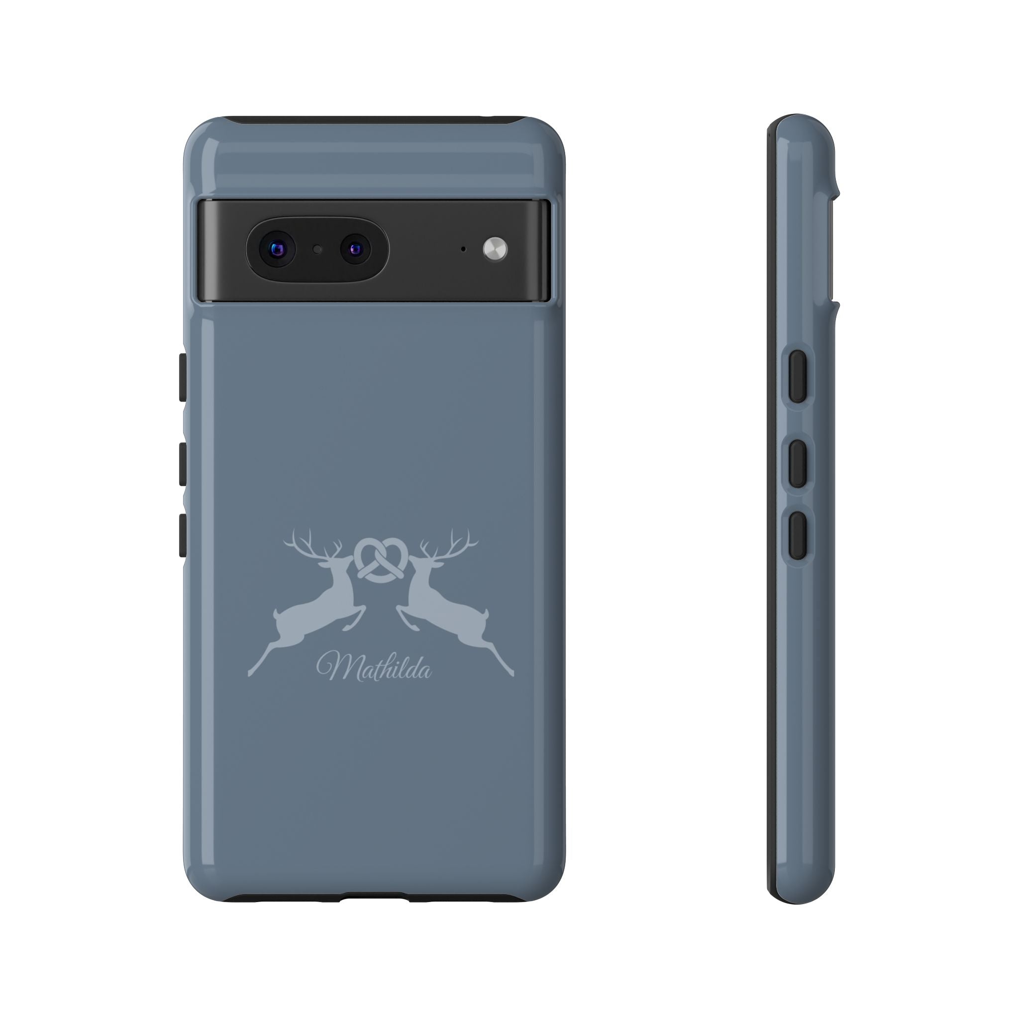 HIRSCH TAUBENBLAU – Personalisierte Handyhülle mit Dual-Layer-Schutz