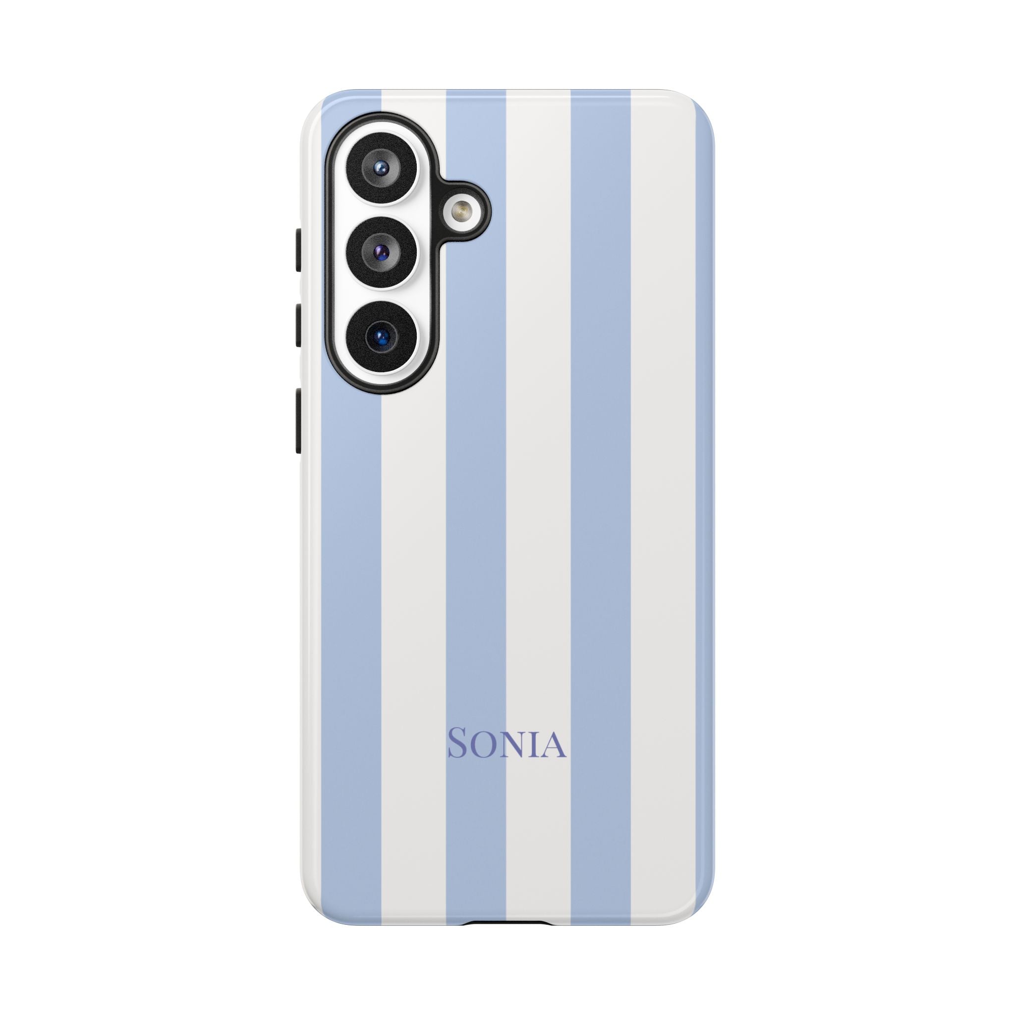 LIGHT BLUE STRIPES – Personalisierte Handyhülle mit Dual-Layer-Schutz