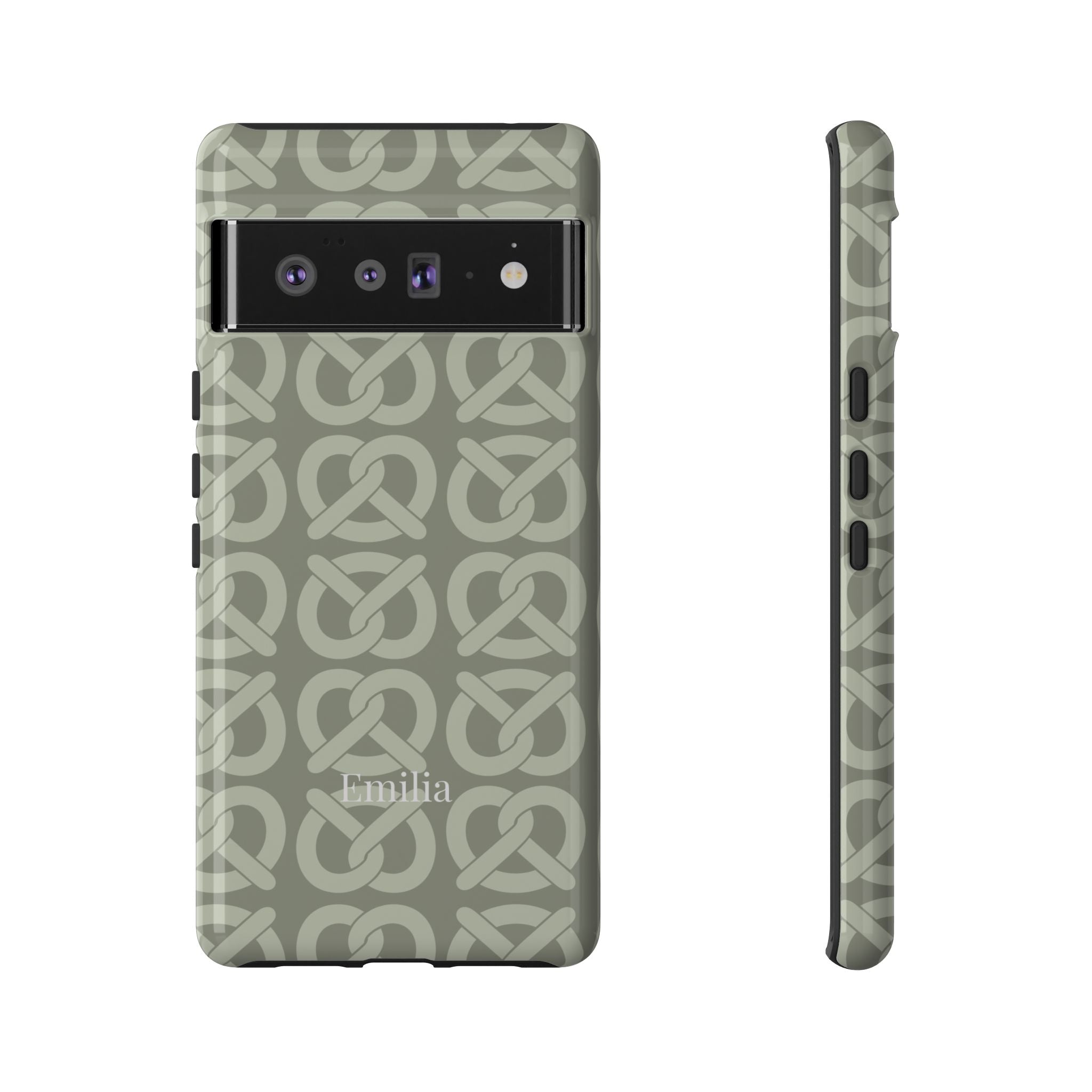 BREZN MONOGRAMM SALBEI – Personalisierte Handyhülle mit Dual-Layer-Schutz