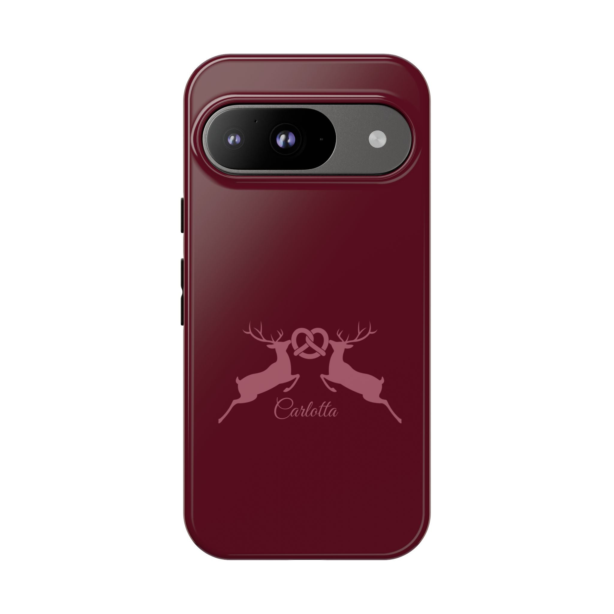 HIRSCH BORDEAUX – Personalisierte Handyhülle mit Dual-Layer-Schutz