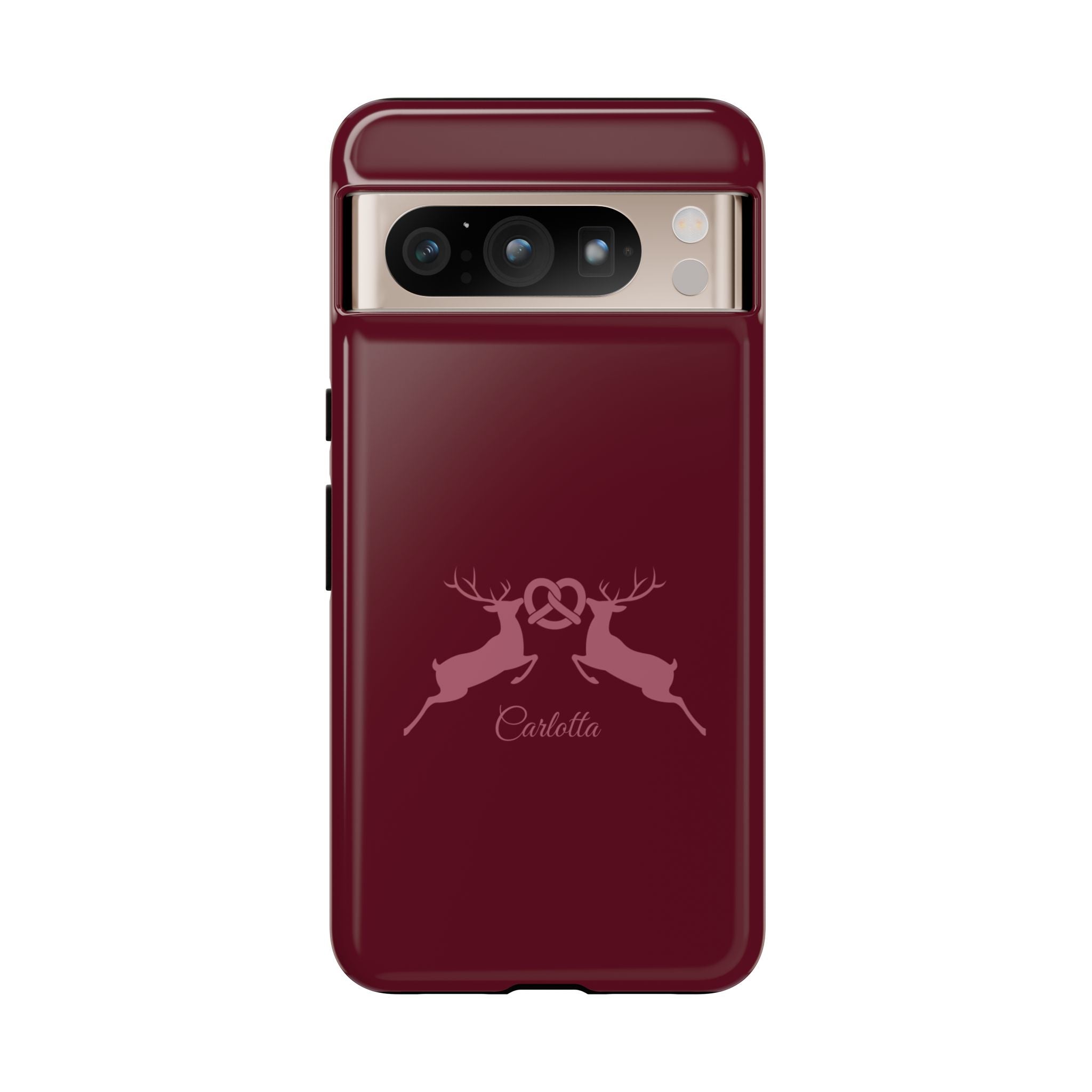 HIRSCH BORDEAUX – Personalisierte Handyhülle mit Dual-Layer-Schutz